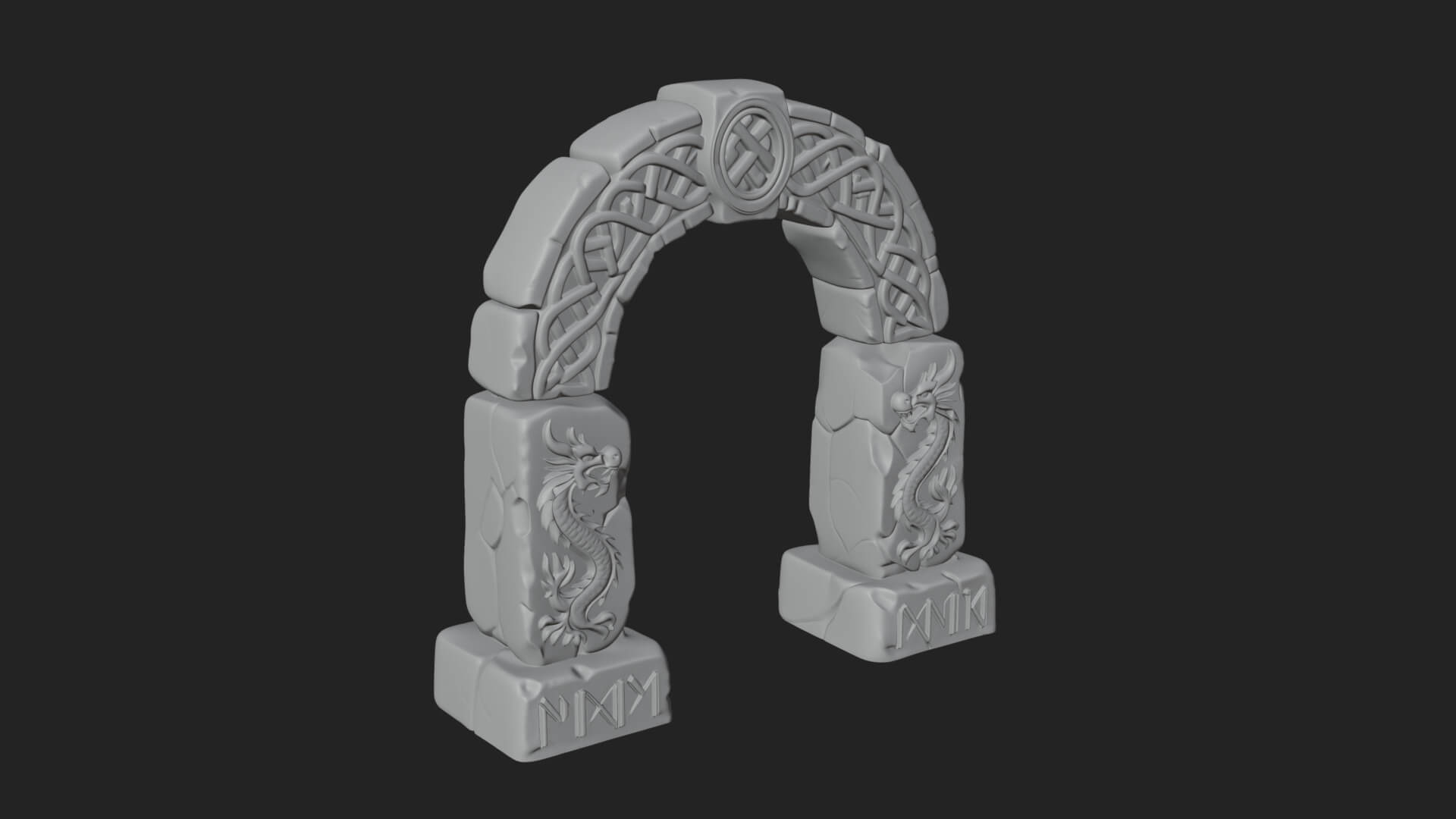 Rune Stone Arch Design 5 3D Print Model 3D Model