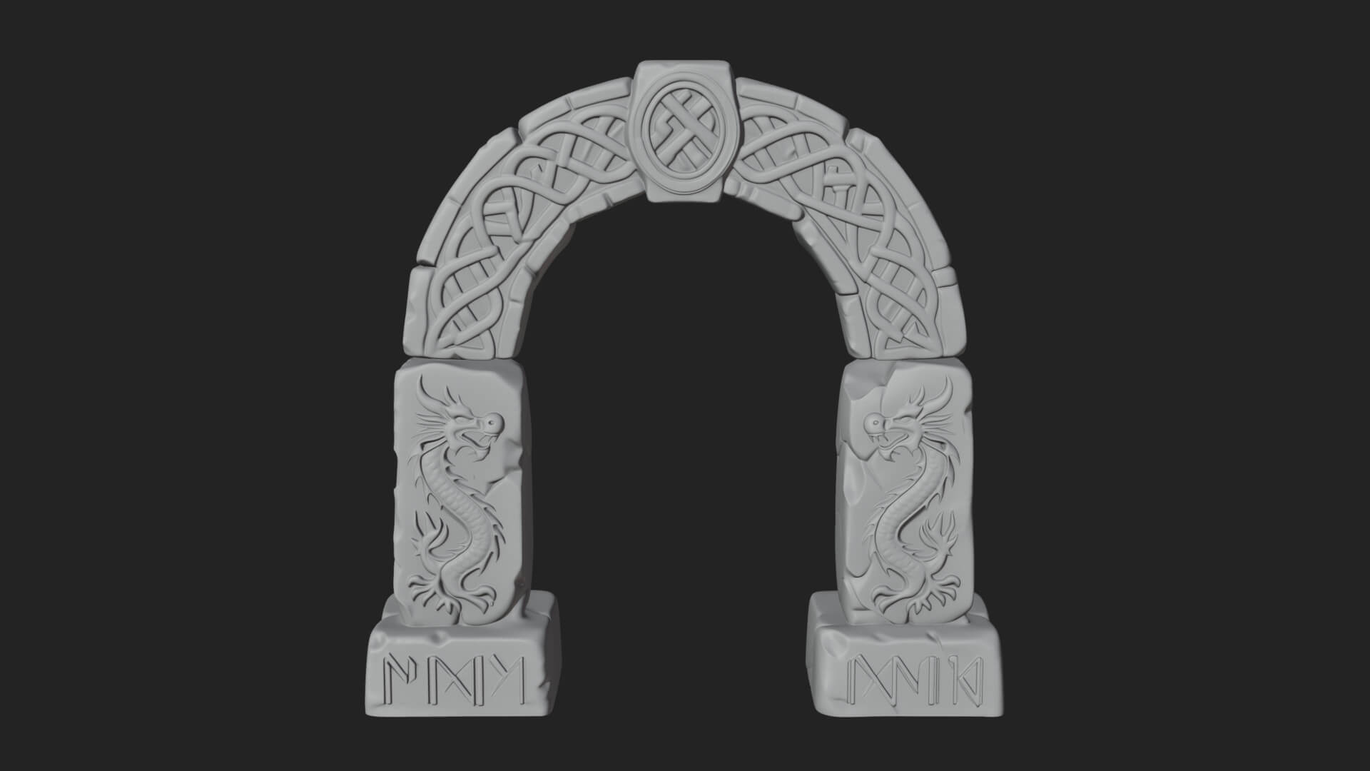 Rune Stone Arch Design 5 3D Print Model 3D Model