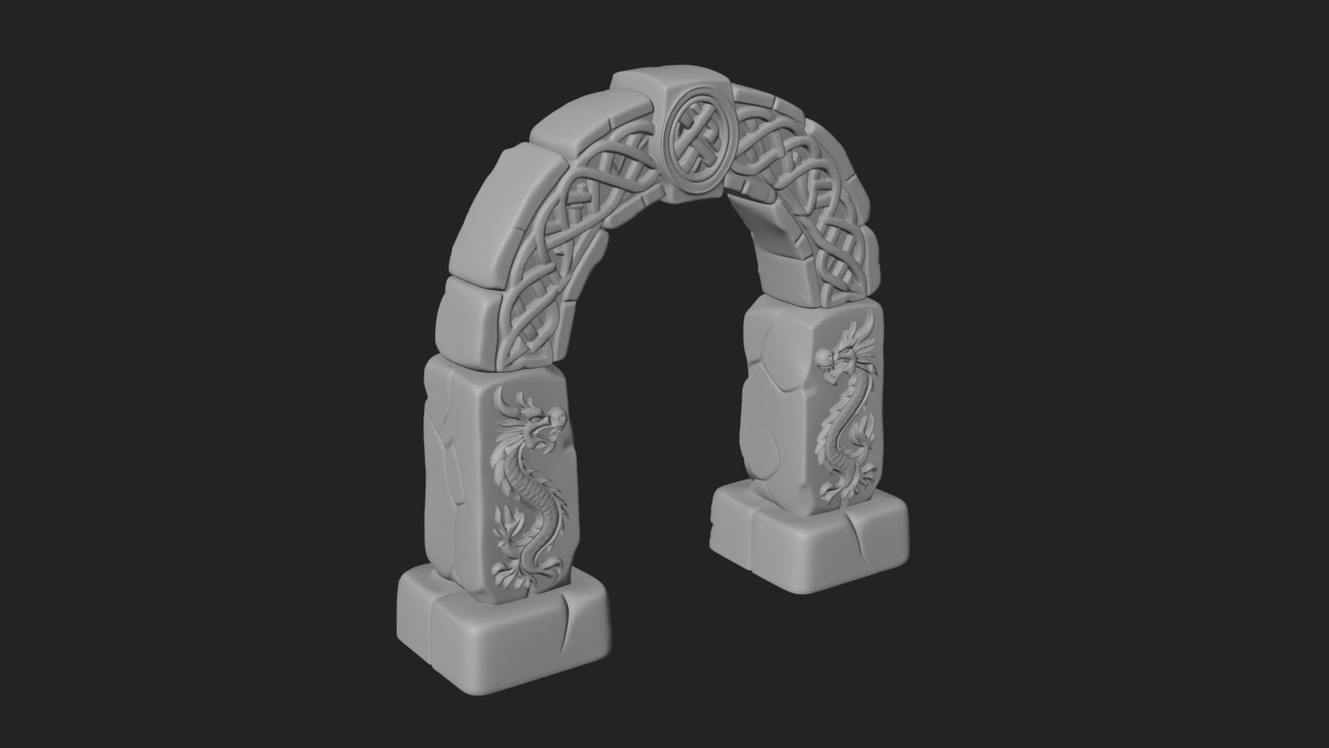 Rune Stone Arch Design 5 3D Print Model 3D Model