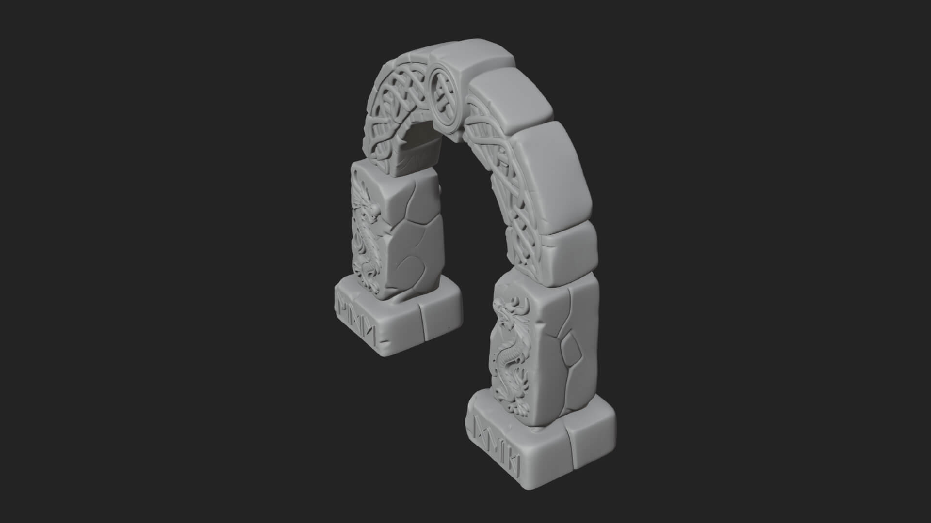 Rune Stone Arch Design 5 3D Print Model 3D Model