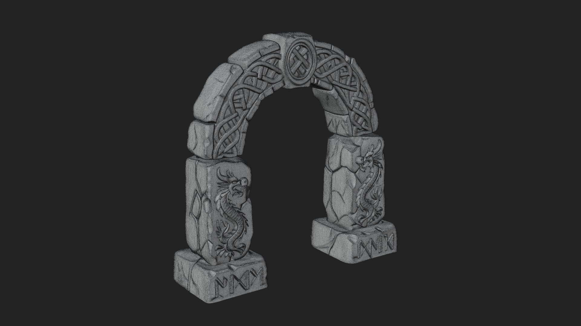 Rune Stone Arch Design 5 3D Print Model 3D Model