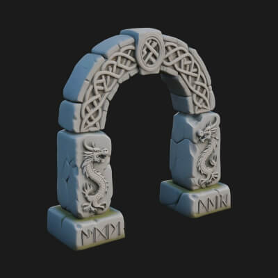 Rune Stone Arch Design 5 3D Print Model
