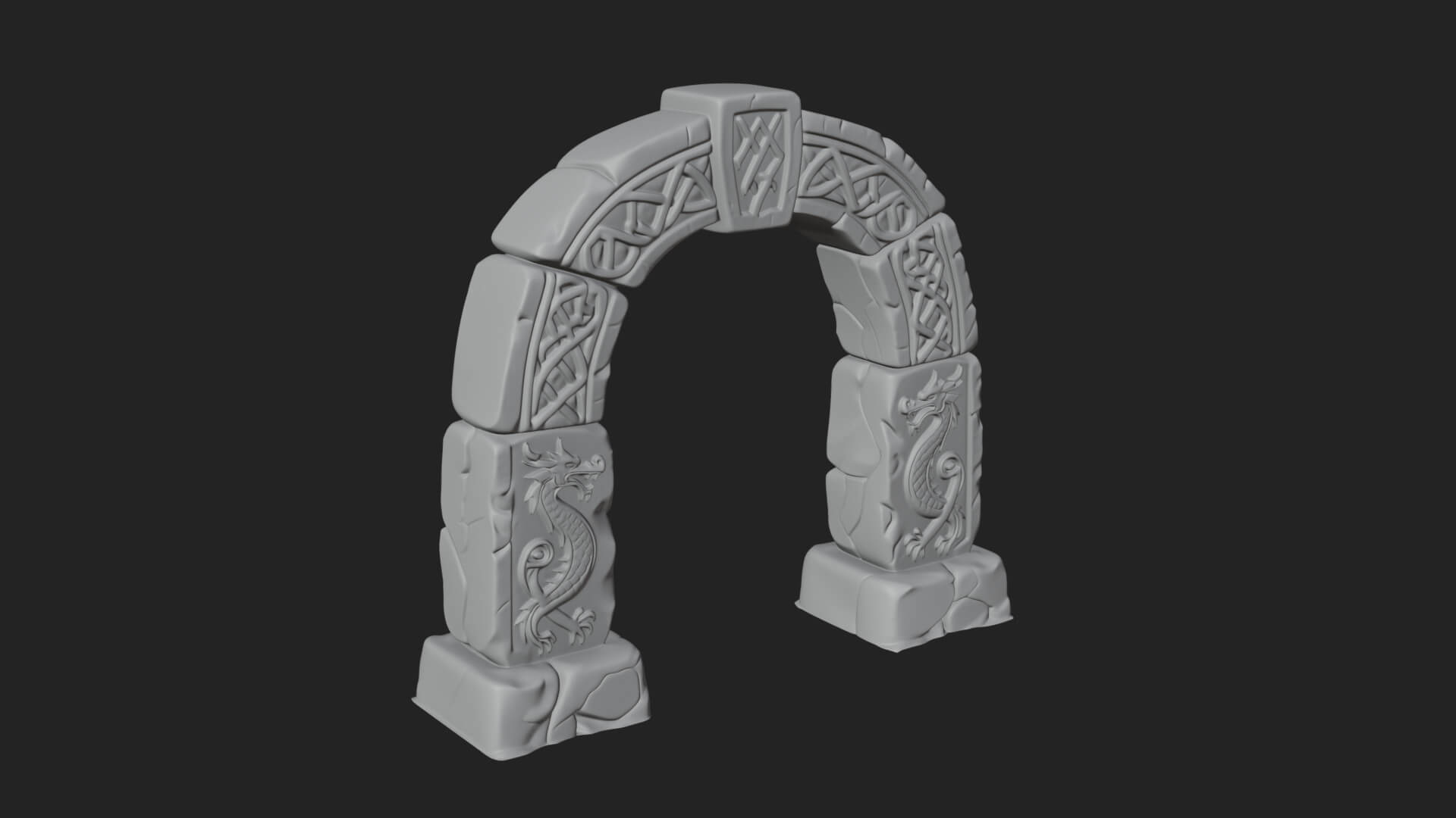 Rune Stone Arch Design 7 3D Print Model 3D Model