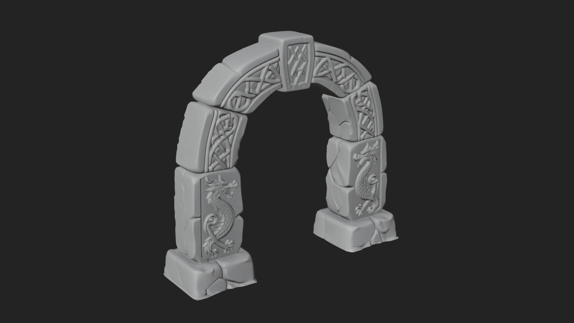 Rune Stone Arch Design 7 3D Print Model 3D Model