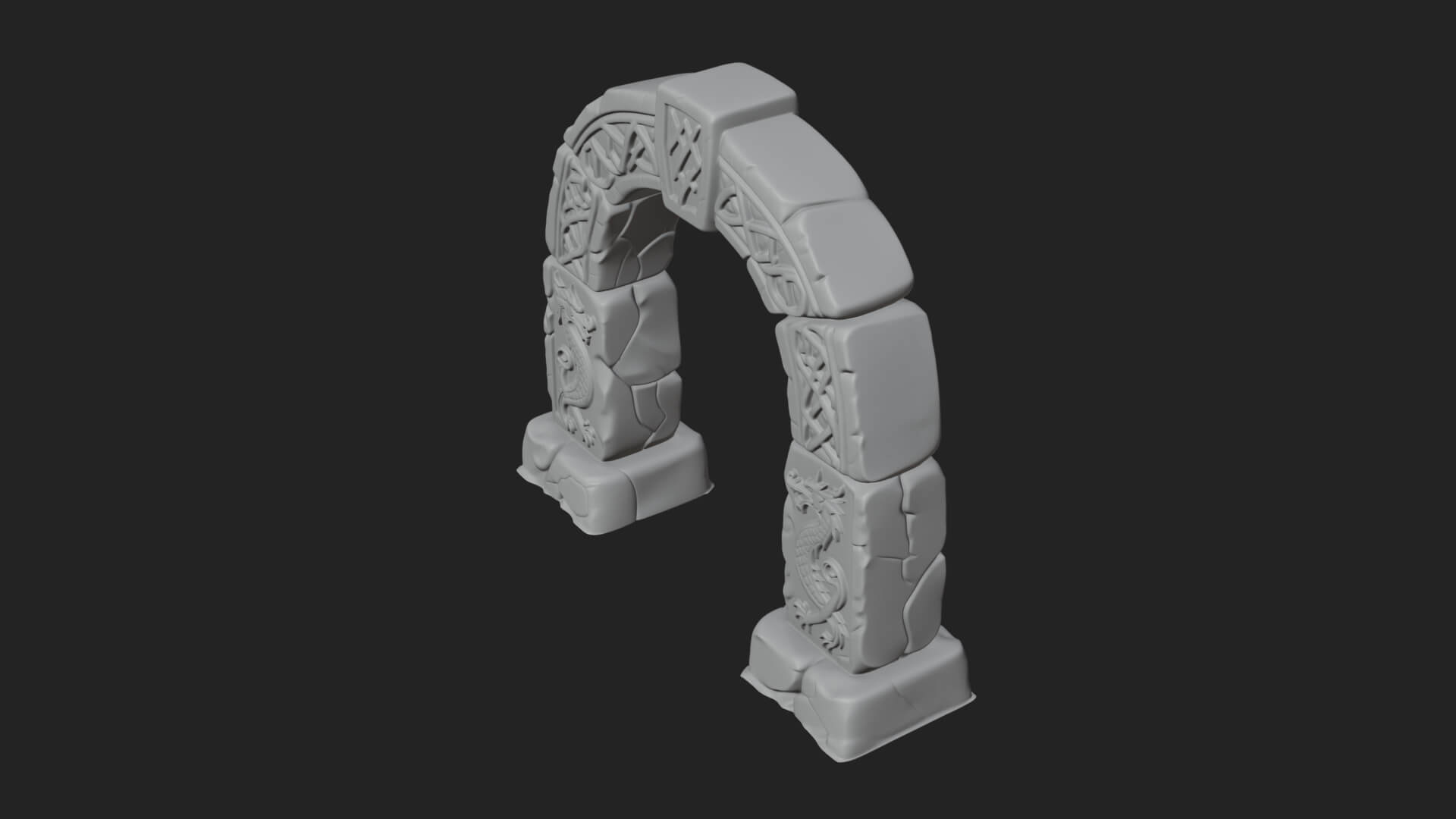 Rune Stone Arch Design 7 3D Print Model 3D Model
