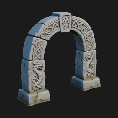 Rune Stone Arch Design 7 3D Print Model