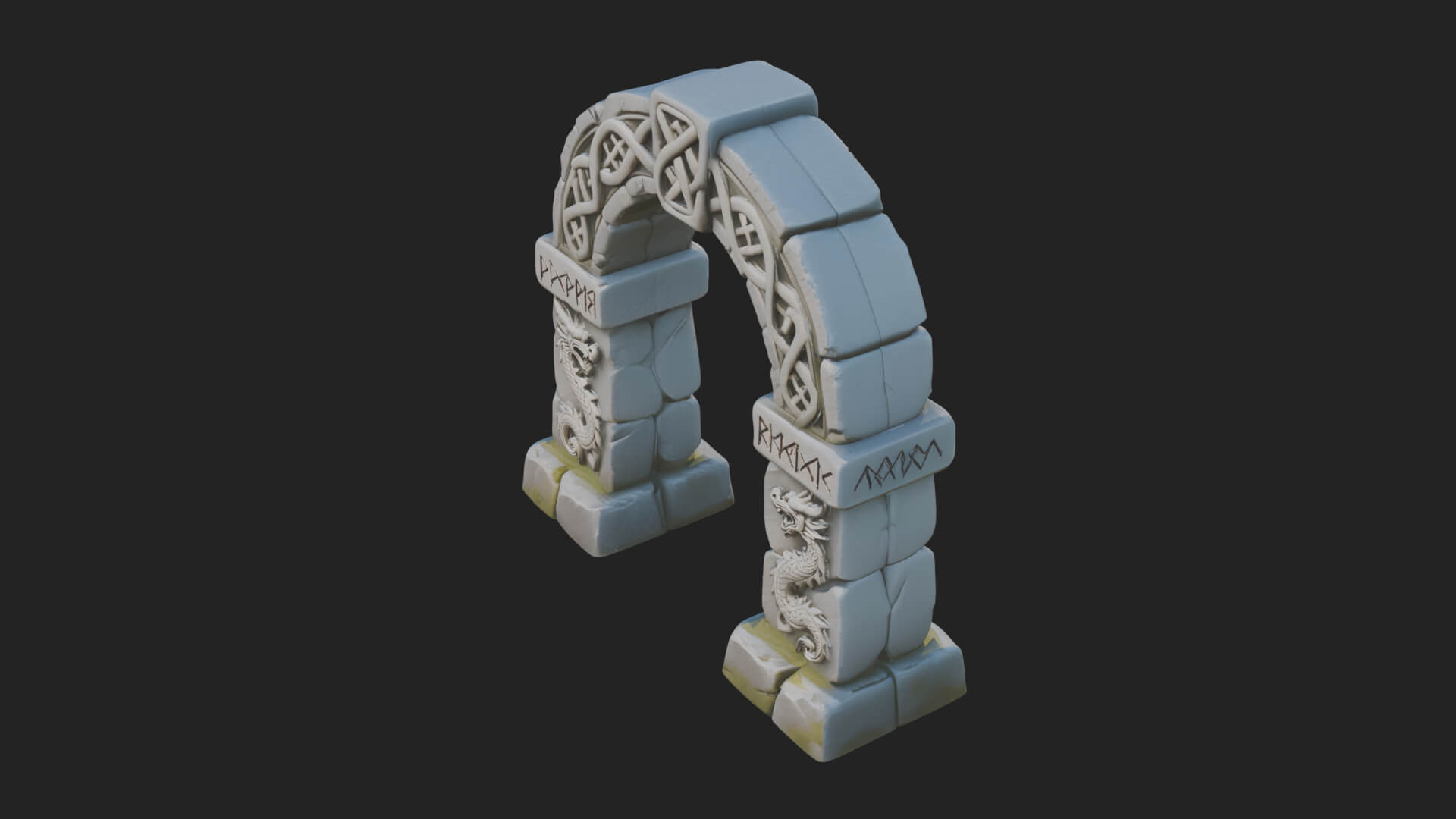 Rune Stone Arch Design 8 3D Print Model 3D Model