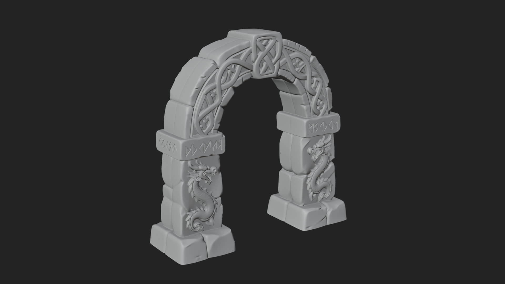 Rune Stone Arch Design 8 3D Print Model 3D Model