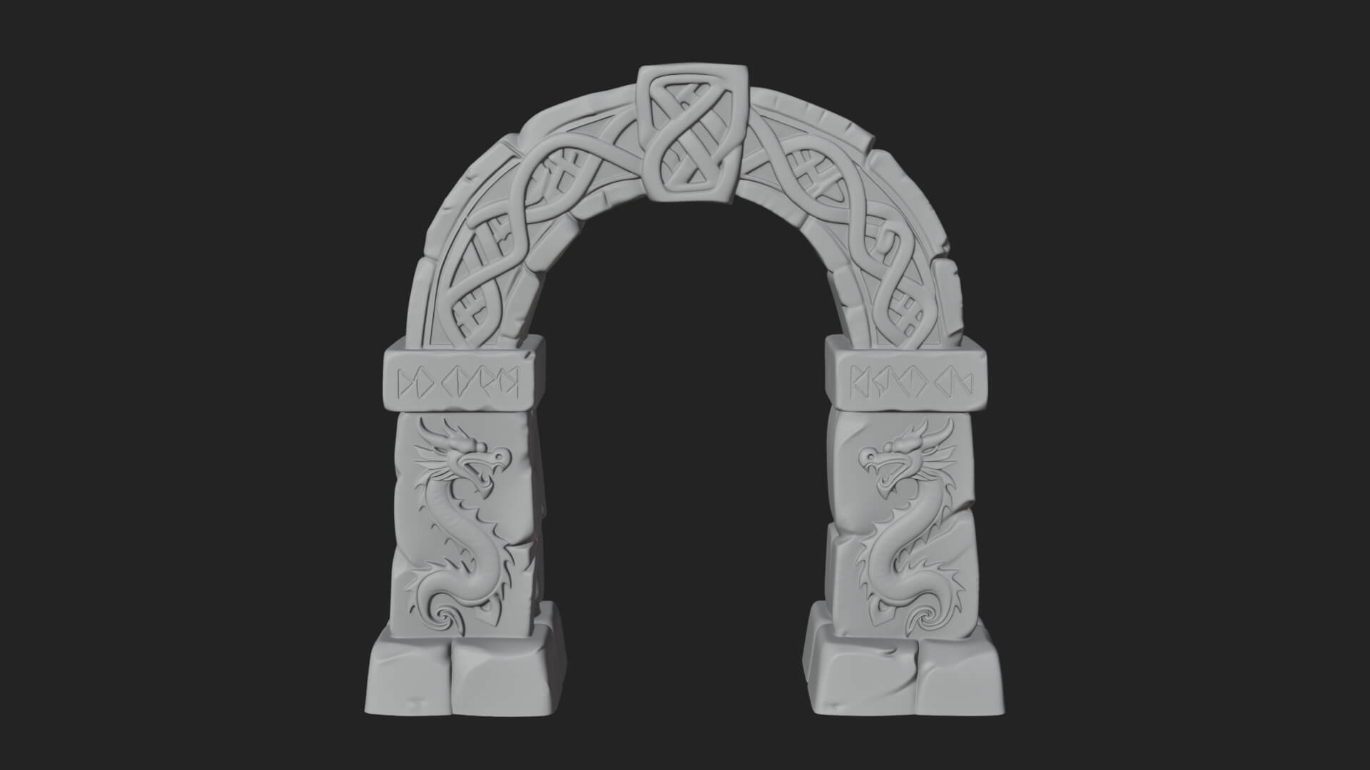 Rune Stone Arch Design 8 3D Print Model 3D Model