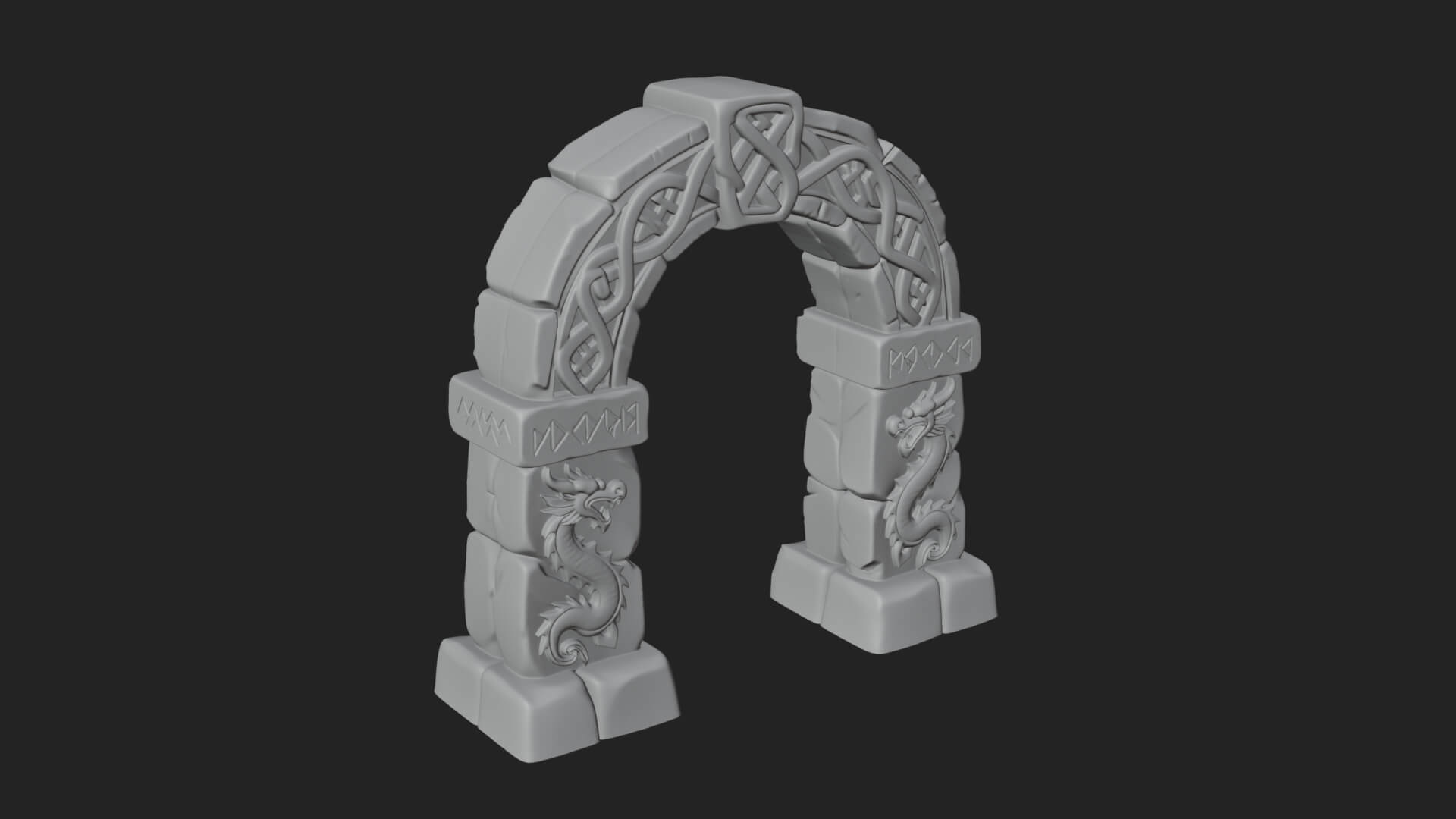Rune Stone Arch Design 8 3D Print Model 3D Model