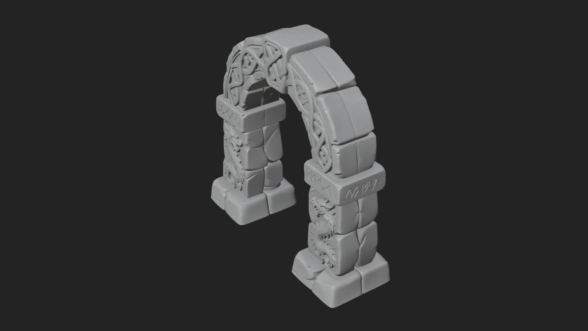 Rune Stone Arch Design 8 3D Print Model 3D Model