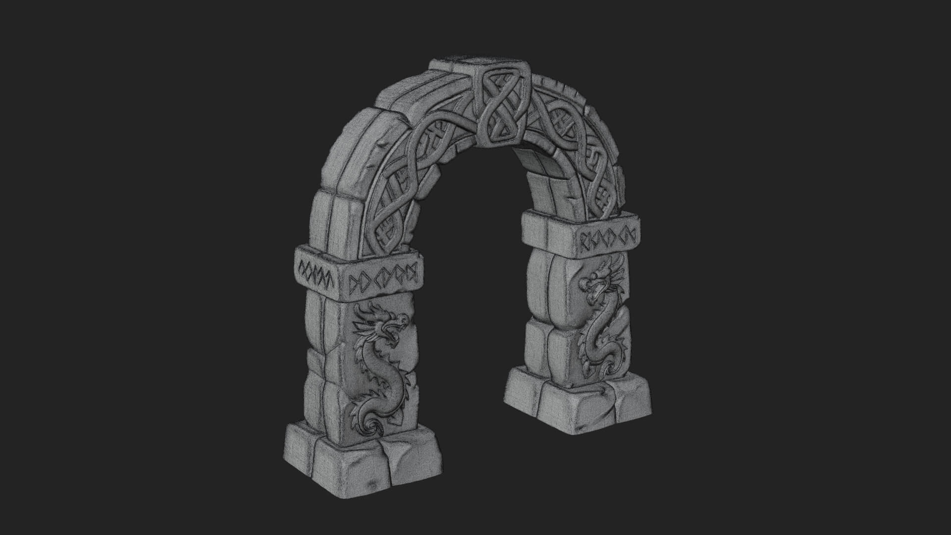 Rune Stone Arch Design 8 3D Print Model 3D Model