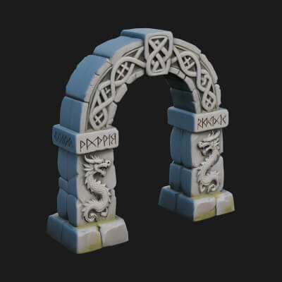 Rune Stone Arch Design 8 3D Print Model