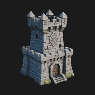 Rune Stone Tower Design 1 3D Print Model