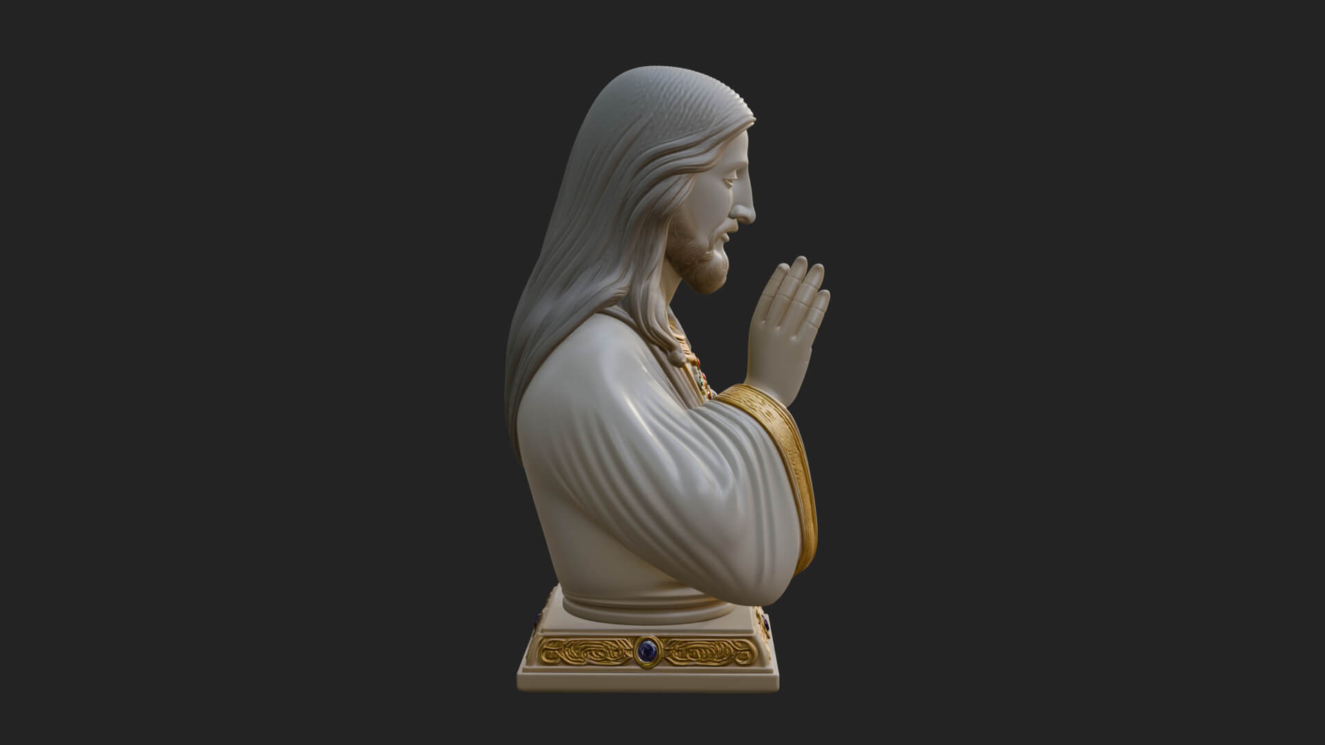 Sacred Heart Christ Bust Statue Design 1 3D Print Model 3D Model