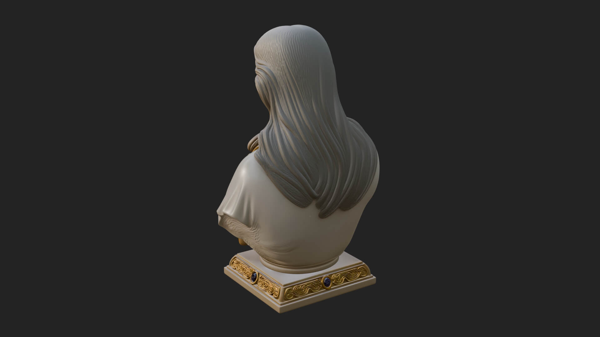 Sacred Heart Christ Bust Statue Design 1 3D Print Model 3D Model