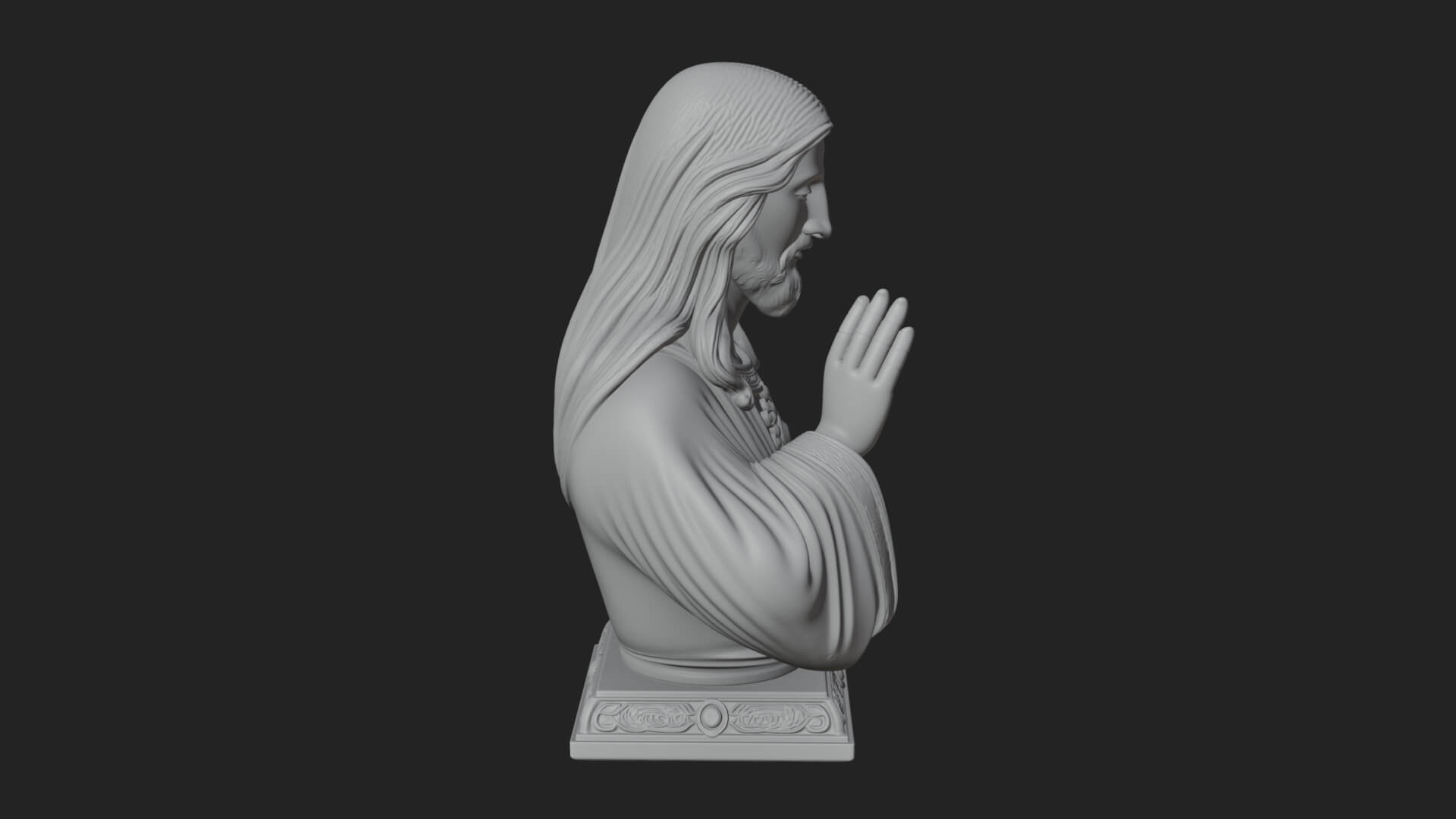 Sacred Heart Christ Bust Statue Design 1 3D Print Model 3D Model