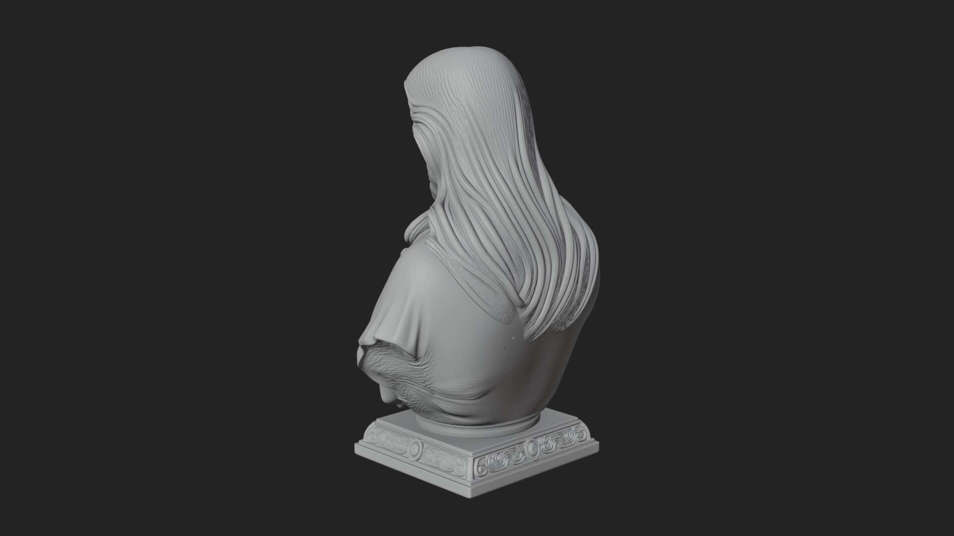 Sacred Heart Christ Bust Statue Design 1 3D Print Model 3D Model