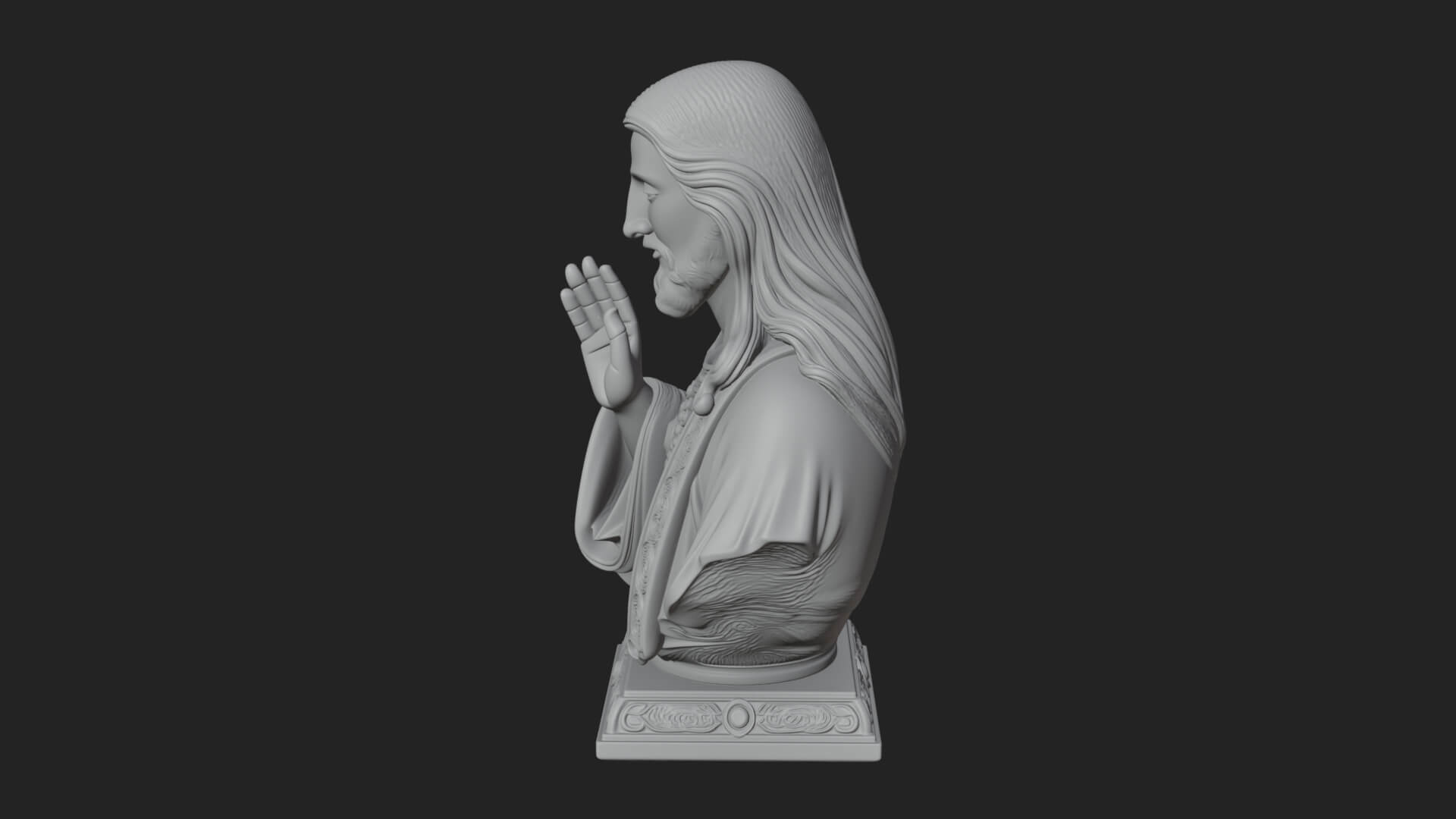 Sacred Heart Christ Bust Statue Design 1 3D Print Model 3D Model