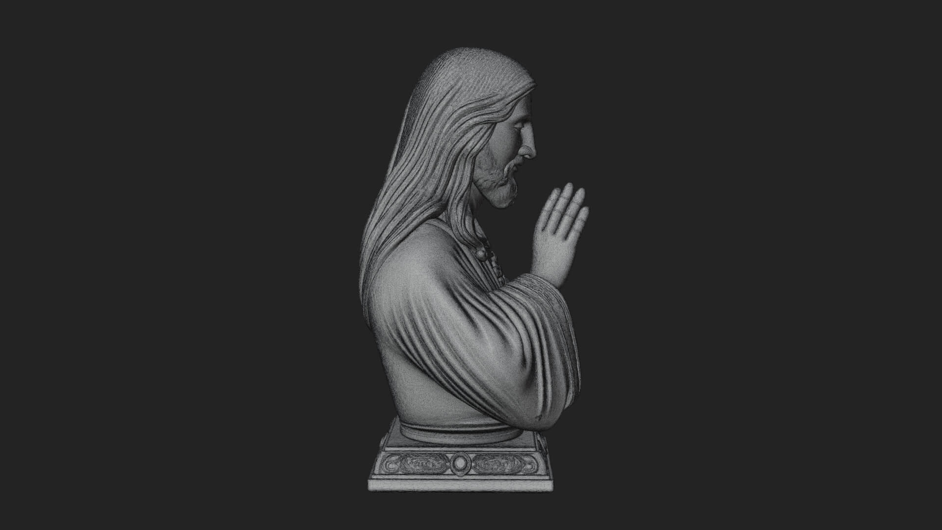Sacred Heart Christ Bust Statue Design 1 3D Print Model 3D Model