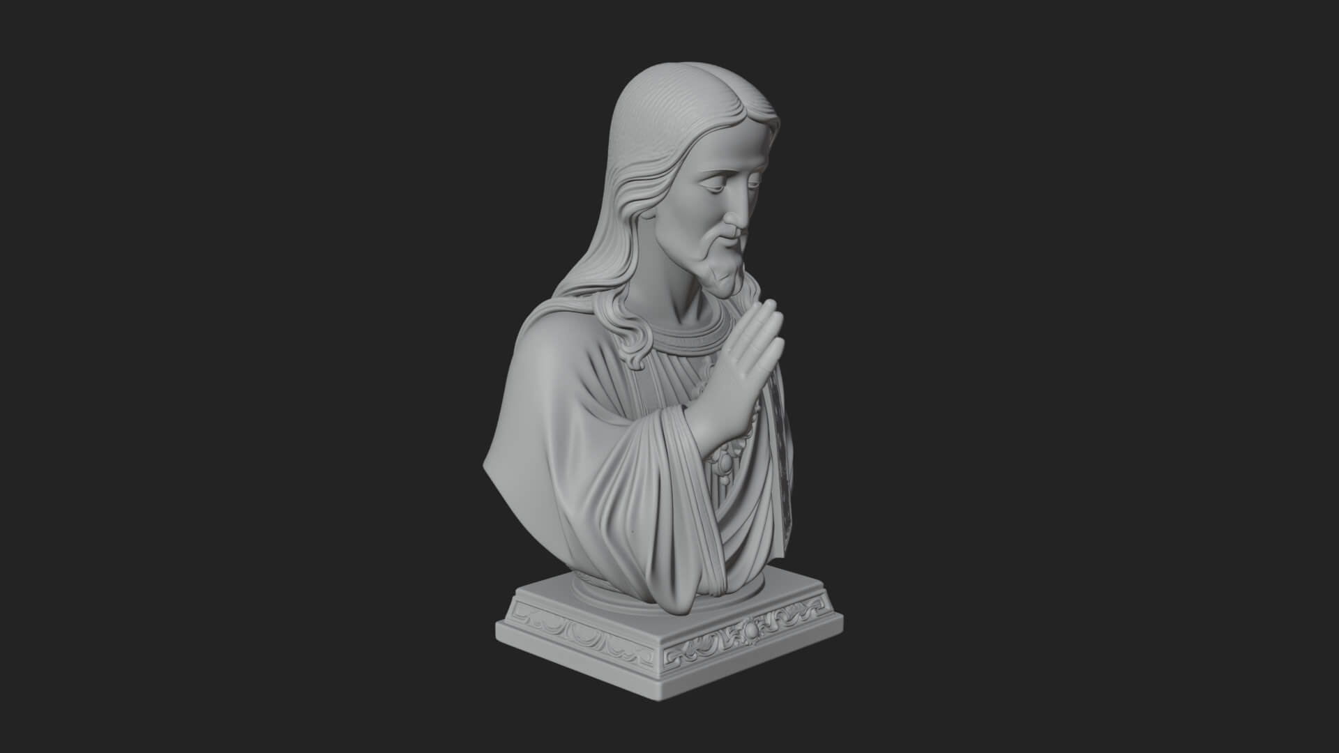 Sacred Heart Christ Bust Statue Design 2 3D Print Model 3D Model