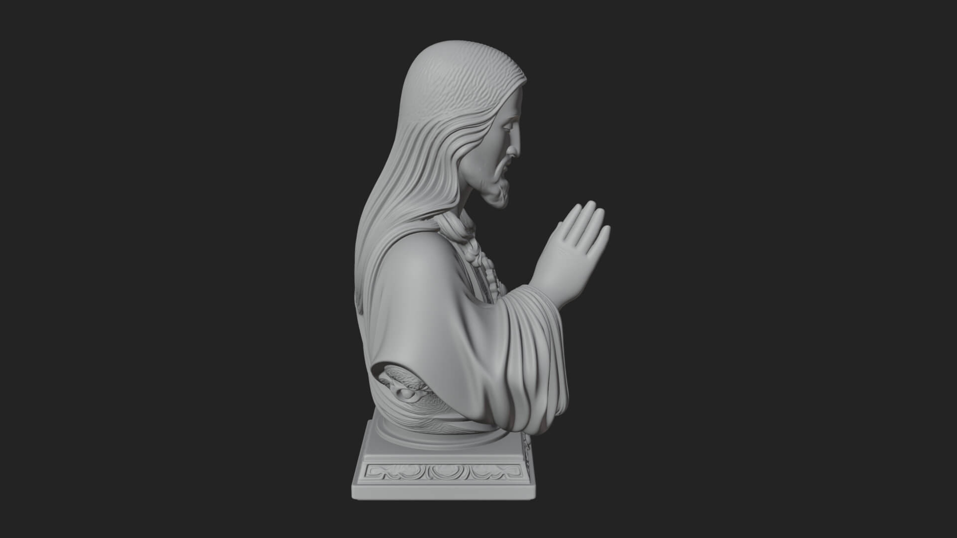 Sacred Heart Christ Bust Statue Design 2 3D Print Model 3D Model