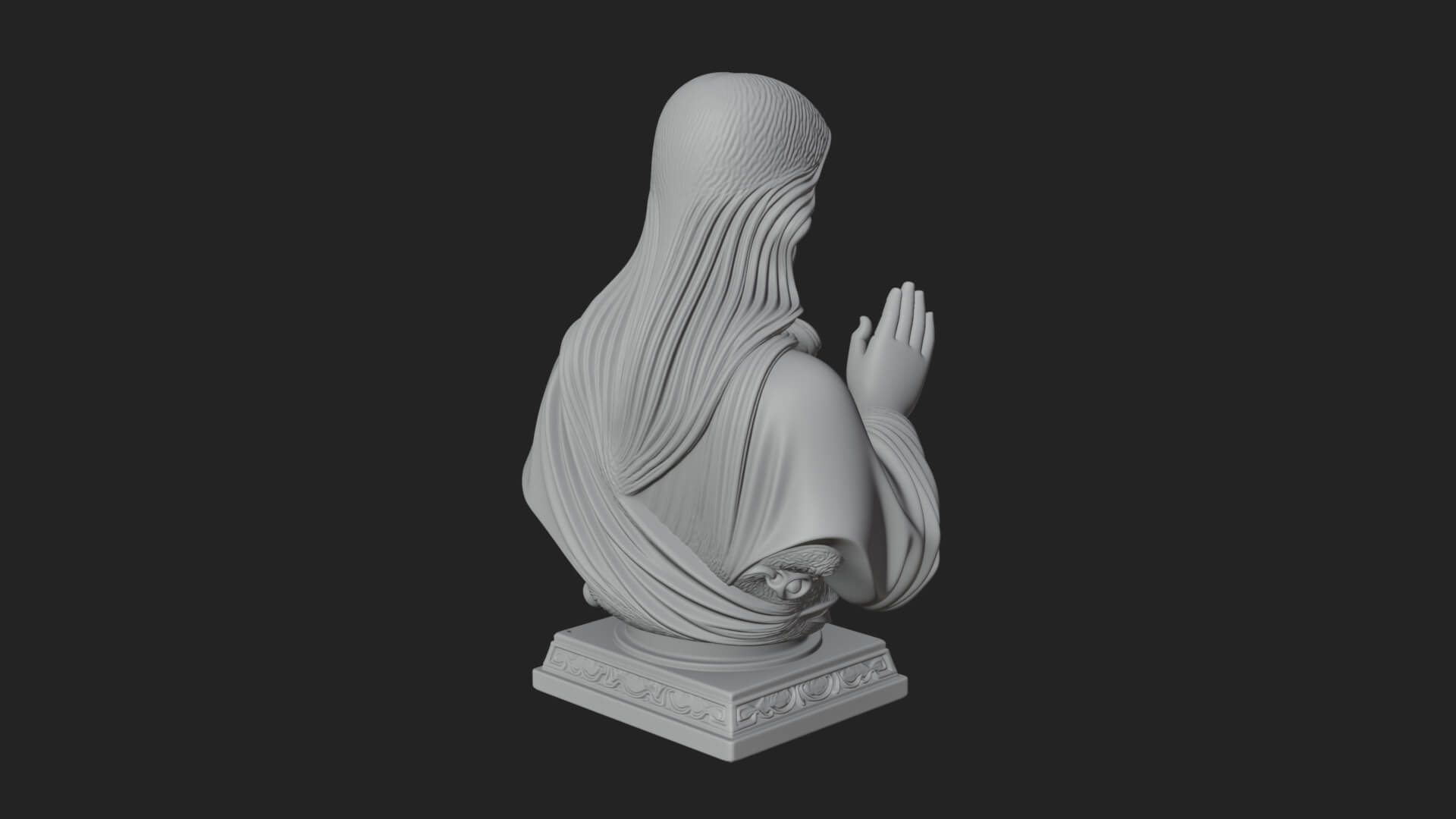Sacred Heart Christ Bust Statue Design 2 3D Print Model 3D Model