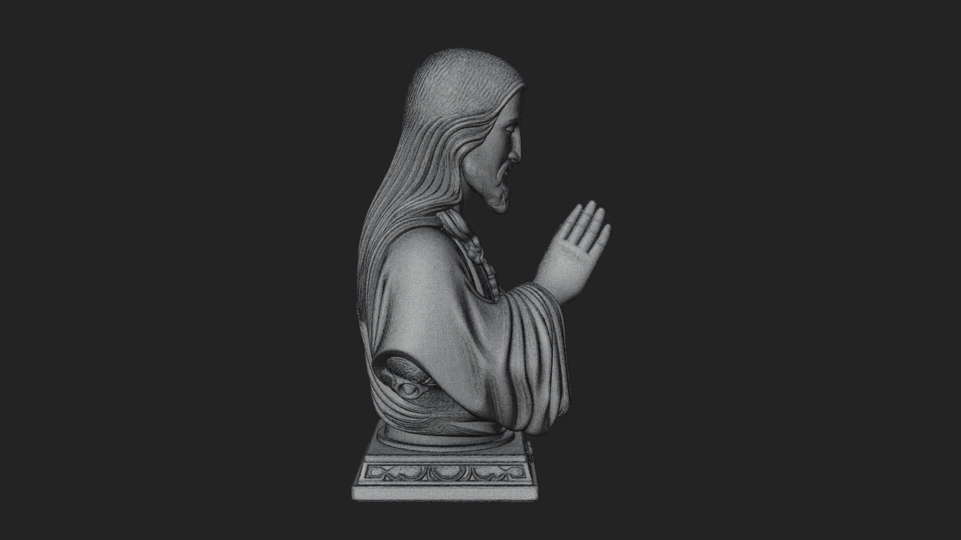 Sacred Heart Christ Bust Statue Design 2 3D Print Model 3D Model