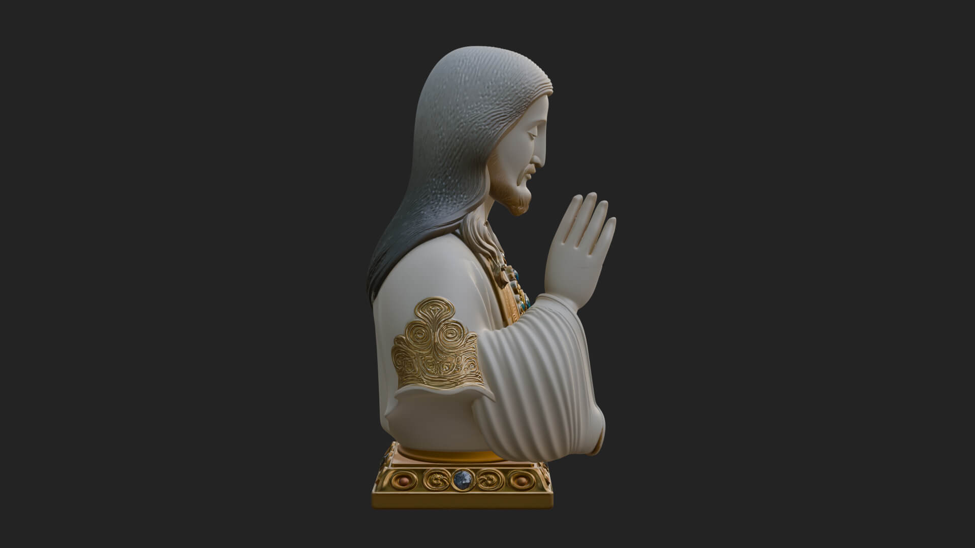 Sacred Heart Christ Bust Statue Design 3 3D Print Model 3D Model