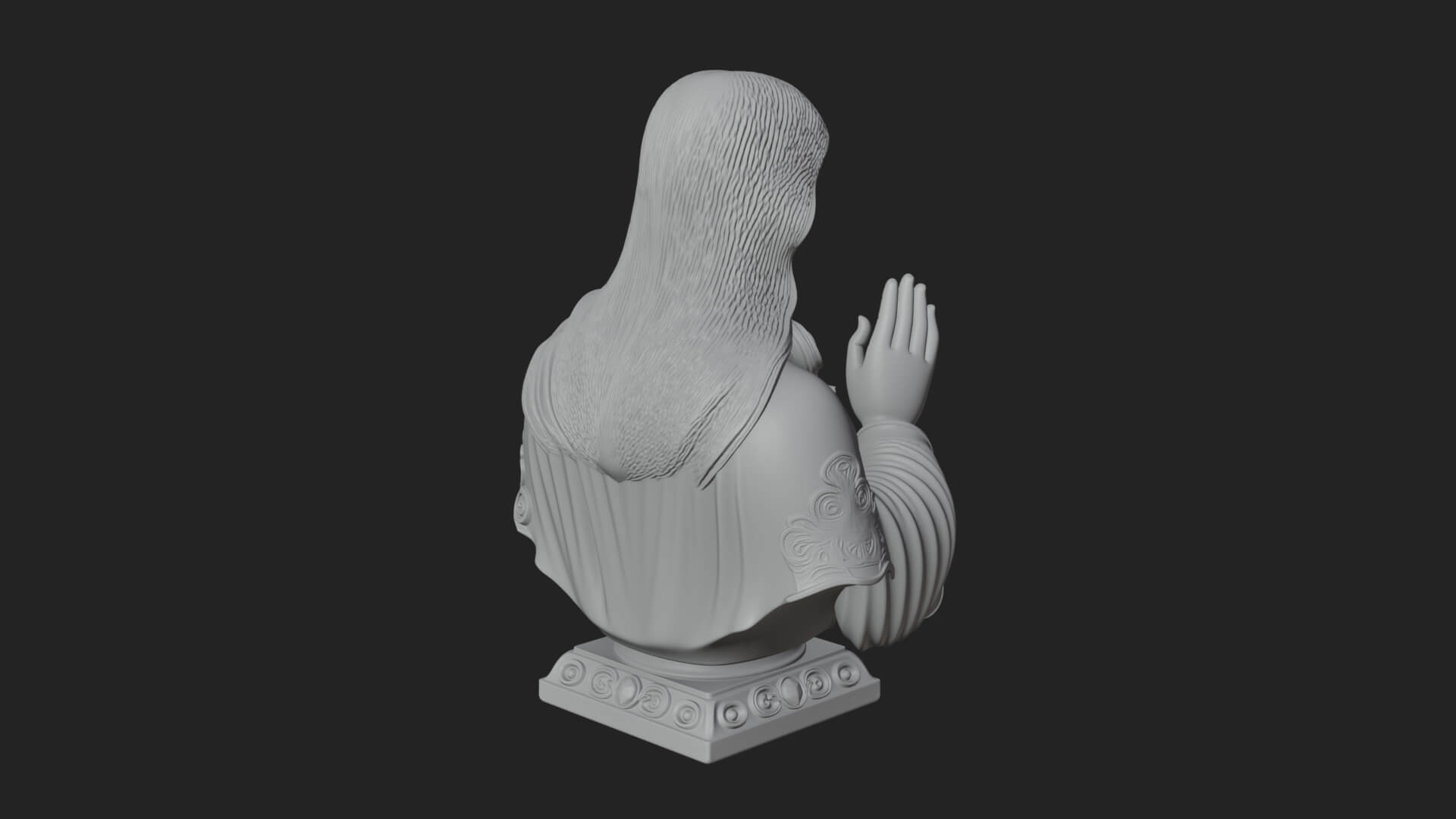Sacred Heart Christ Bust Statue Design 3 3D Print Model 3D Model