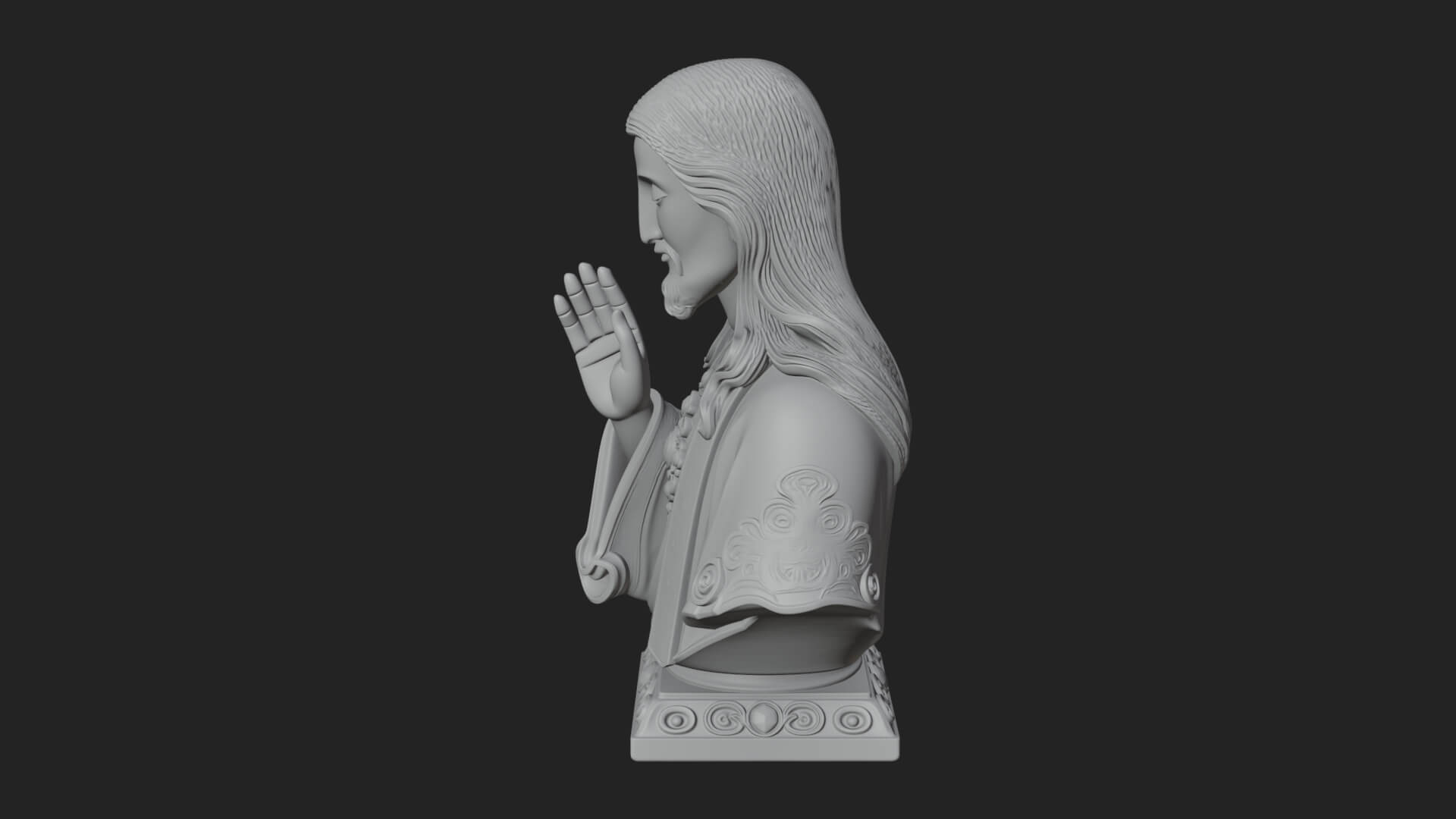 Sacred Heart Christ Bust Statue Design 3 3D Print Model 3D Model