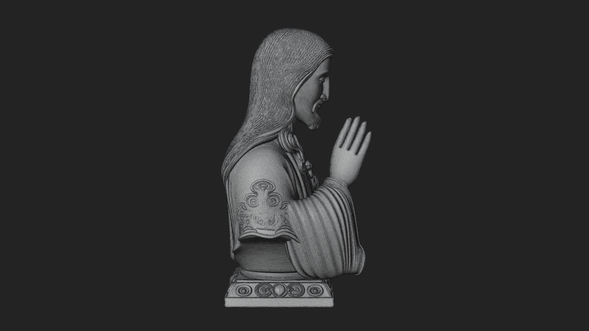 Sacred Heart Christ Bust Statue Design 3 3D Print Model 3D Model
