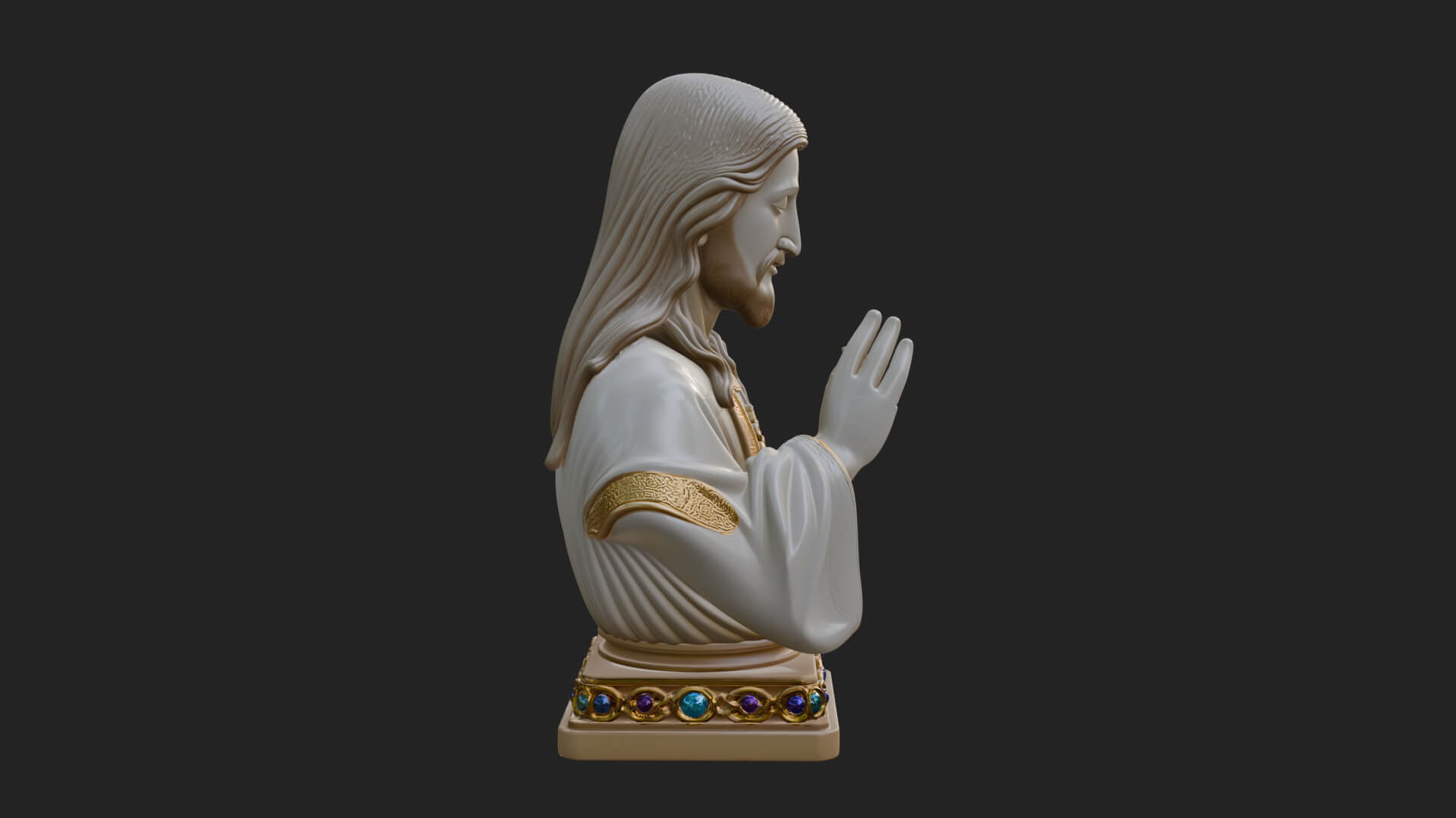 Sacred Heart Christ Bust Statue Design 4 3D Print Model 3D Model