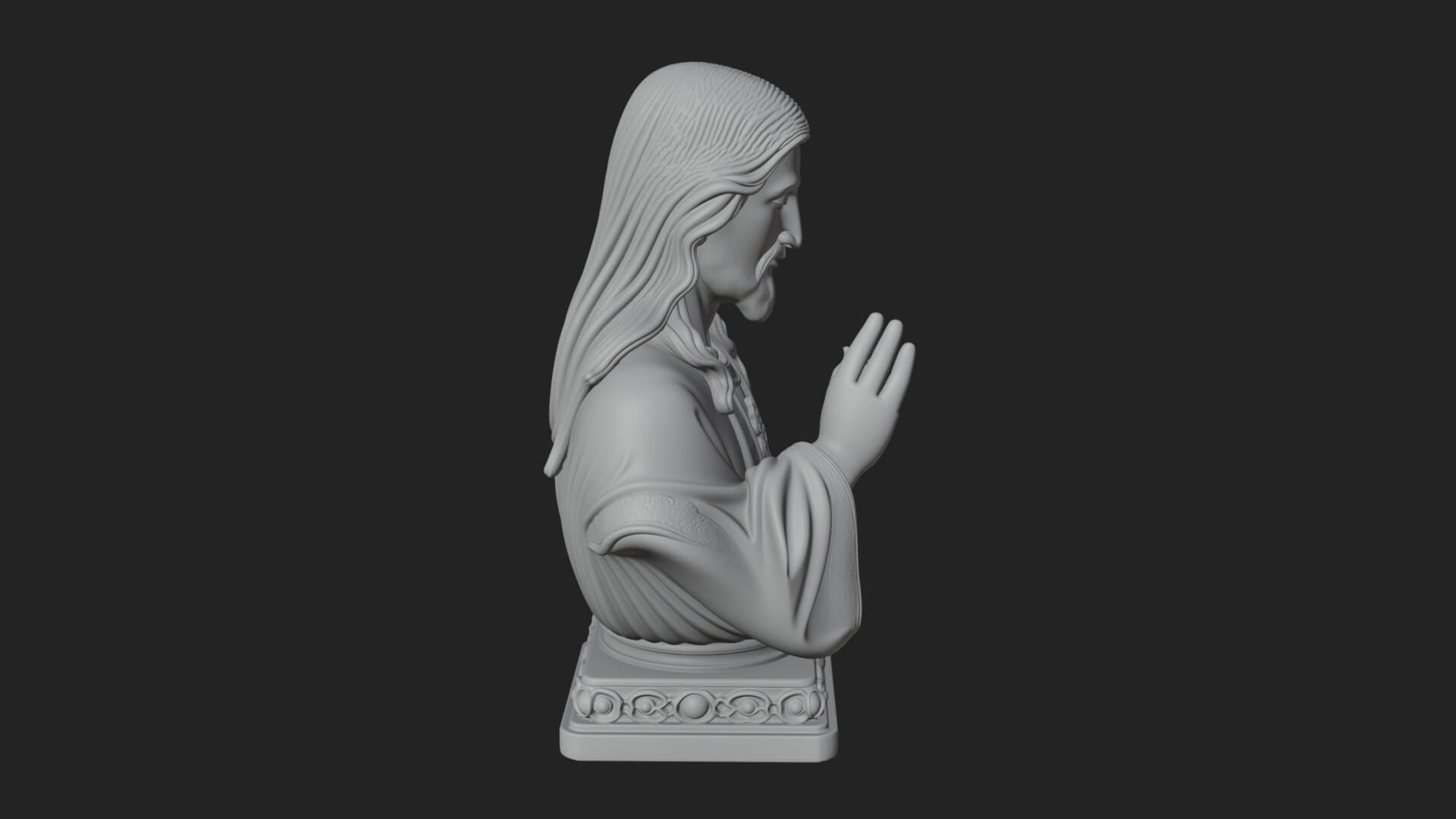 Sacred Heart Christ Bust Statue Design 4 3D Print Model 3D Model