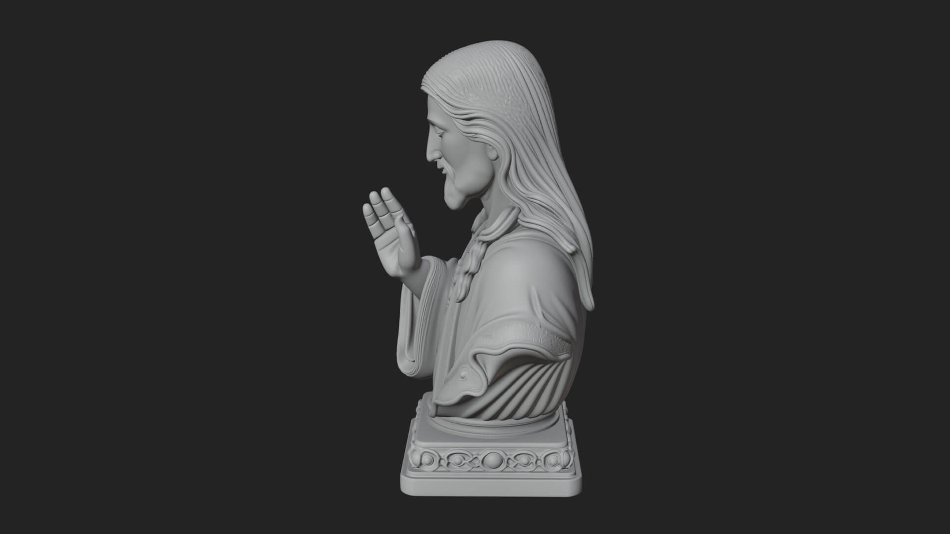 Sacred Heart Christ Bust Statue Design 4 3D Print Model 3D Model