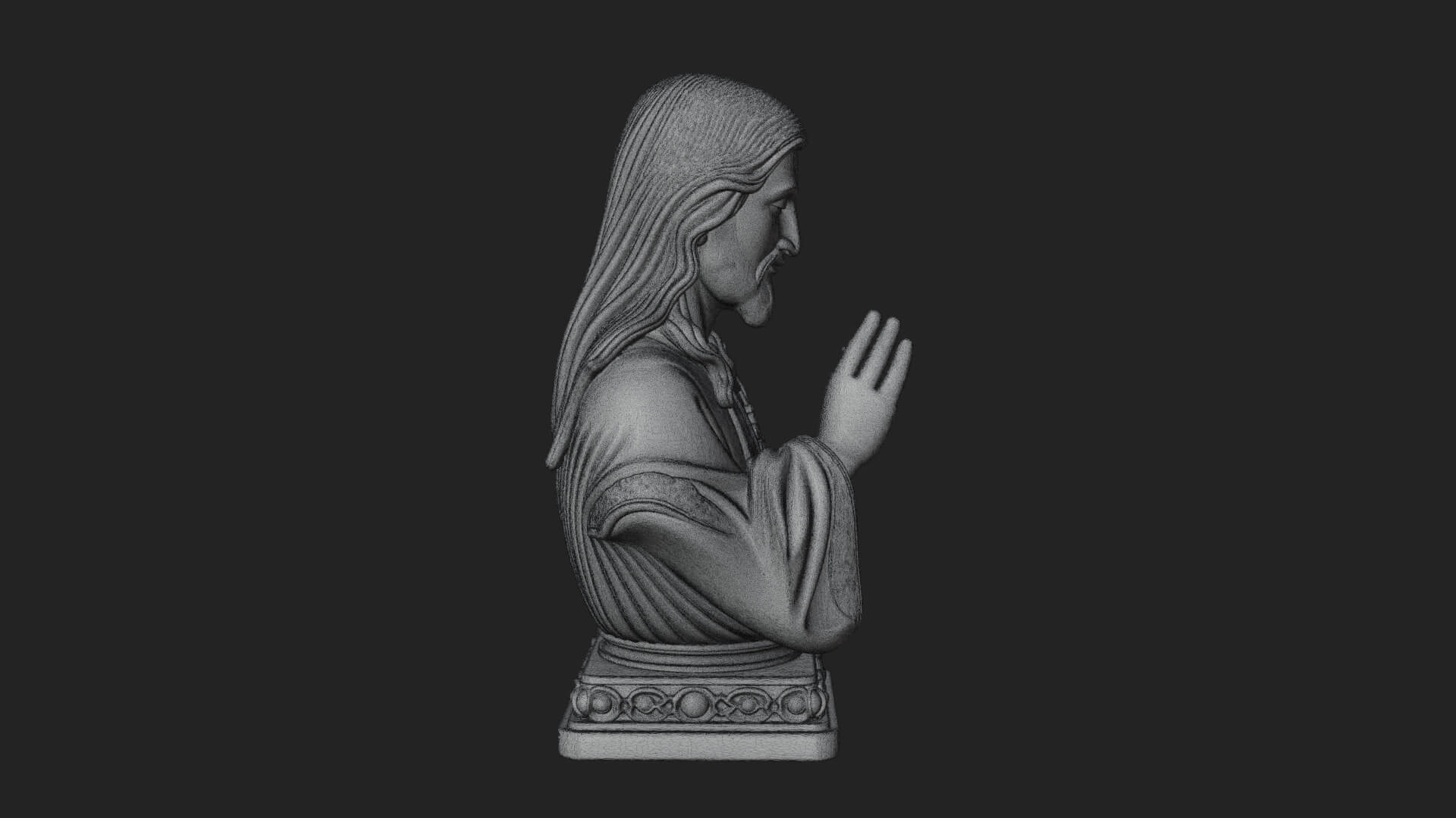 Sacred Heart Christ Bust Statue Design 4 3D Print Model 3D Model