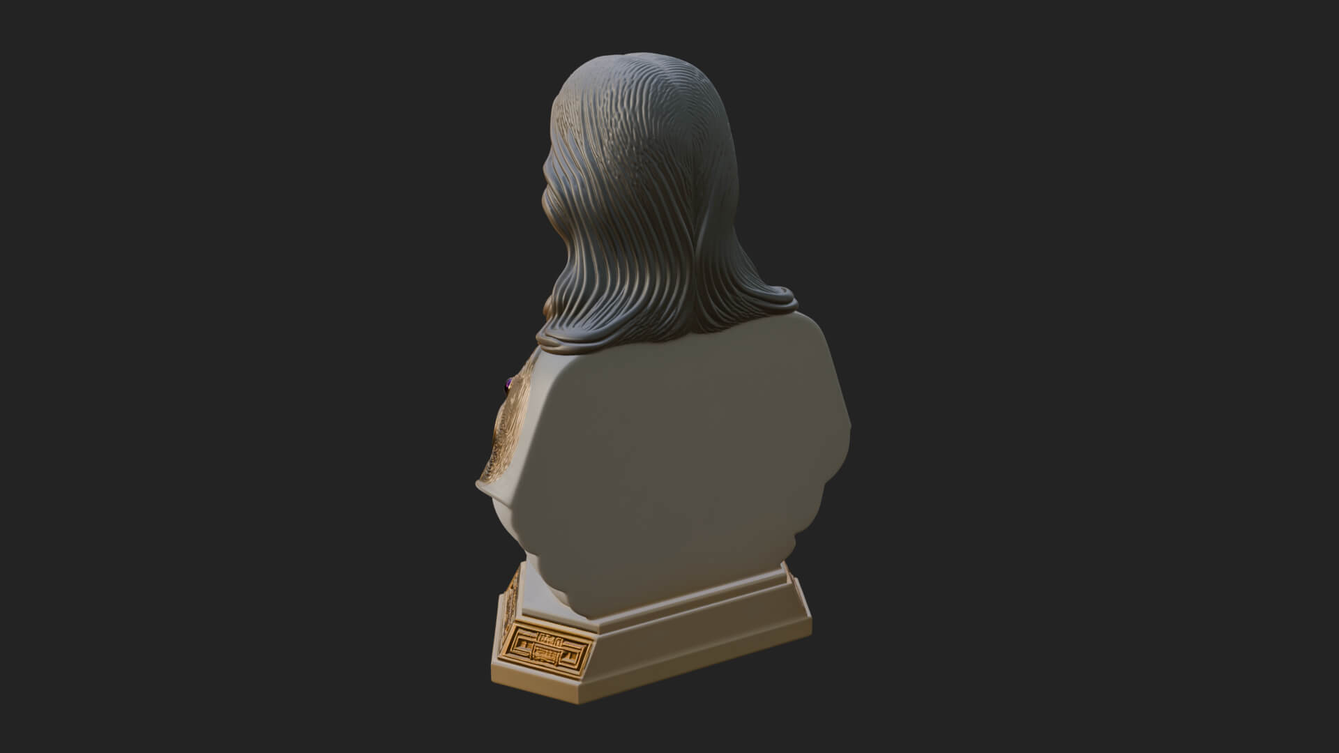 Sacred Heart Christ Bust Statue Design 5 3D Print Model 3D Model