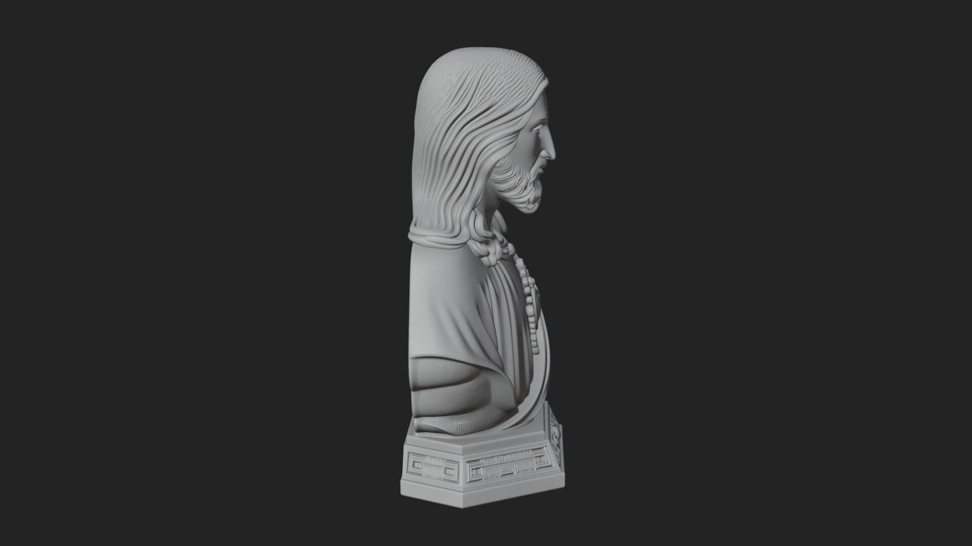 Sacred Heart Christ Bust Statue Design 5 3D Print Model 3D Model