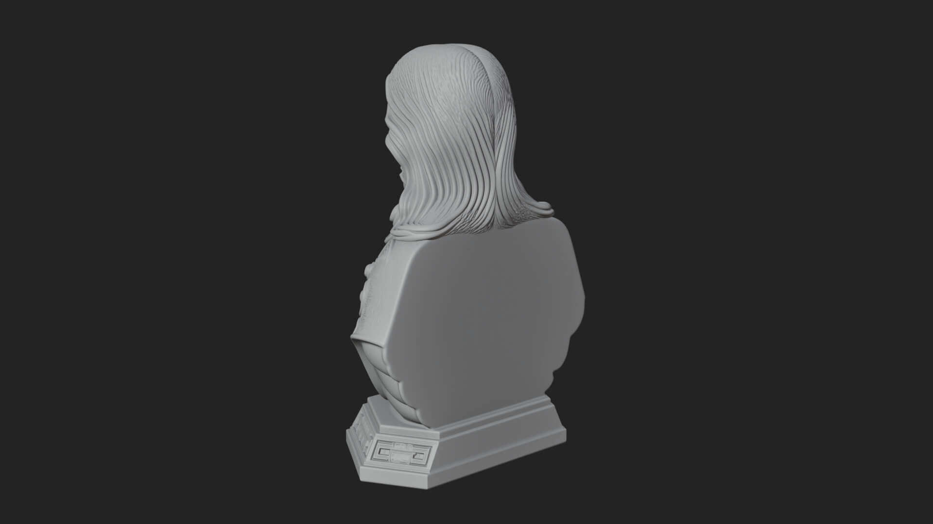 Sacred Heart Christ Bust Statue Design 5 3D Print Model 3D Model