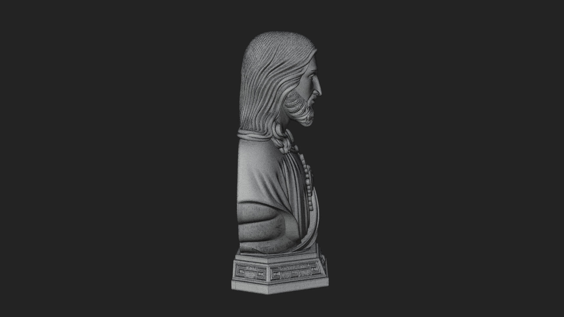 Sacred Heart Christ Bust Statue Design 5 3D Print Model 3D Model