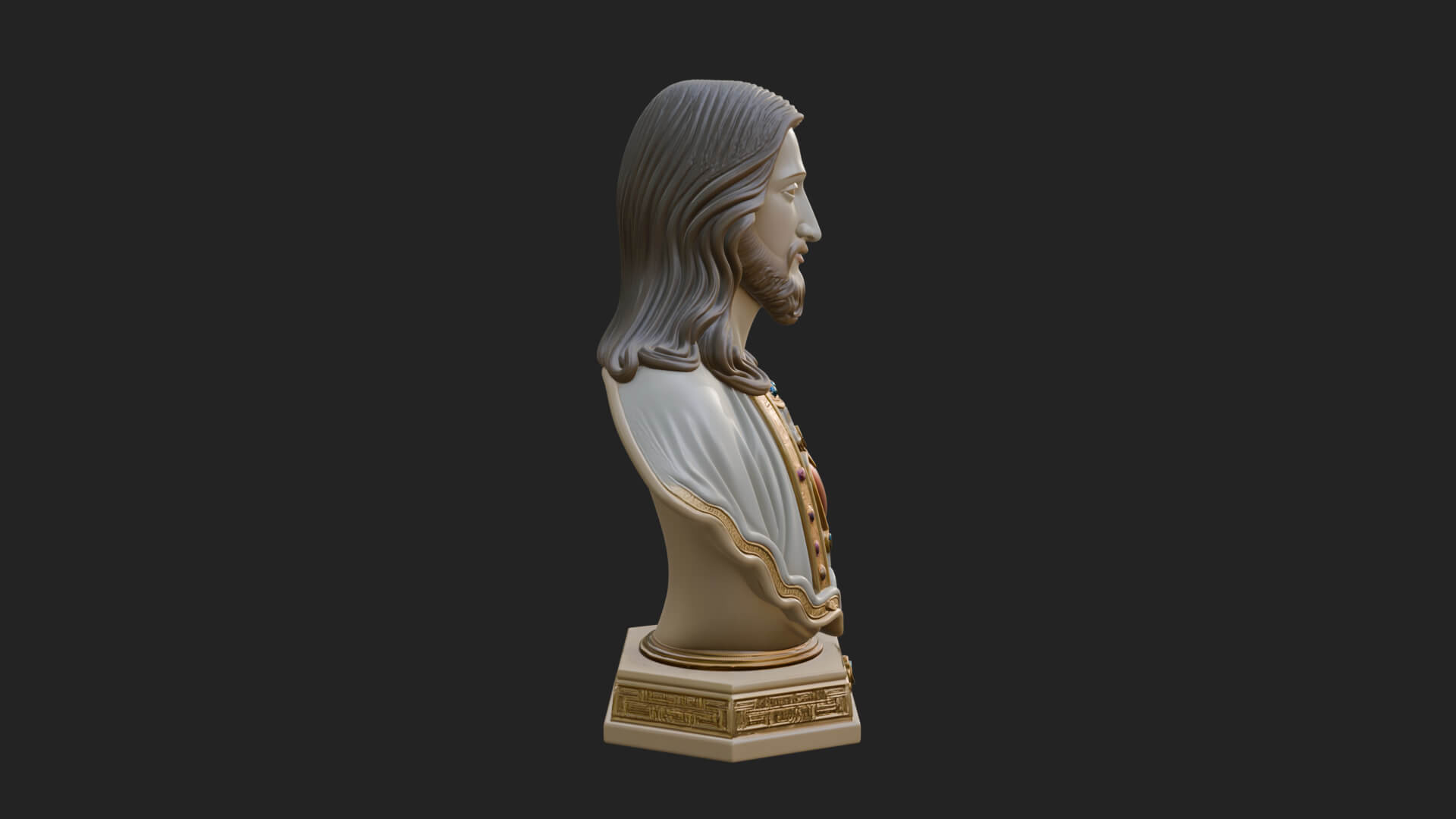 Sacred Heart Christ Bust Statue Design 6 3D Print Model 3D Model
