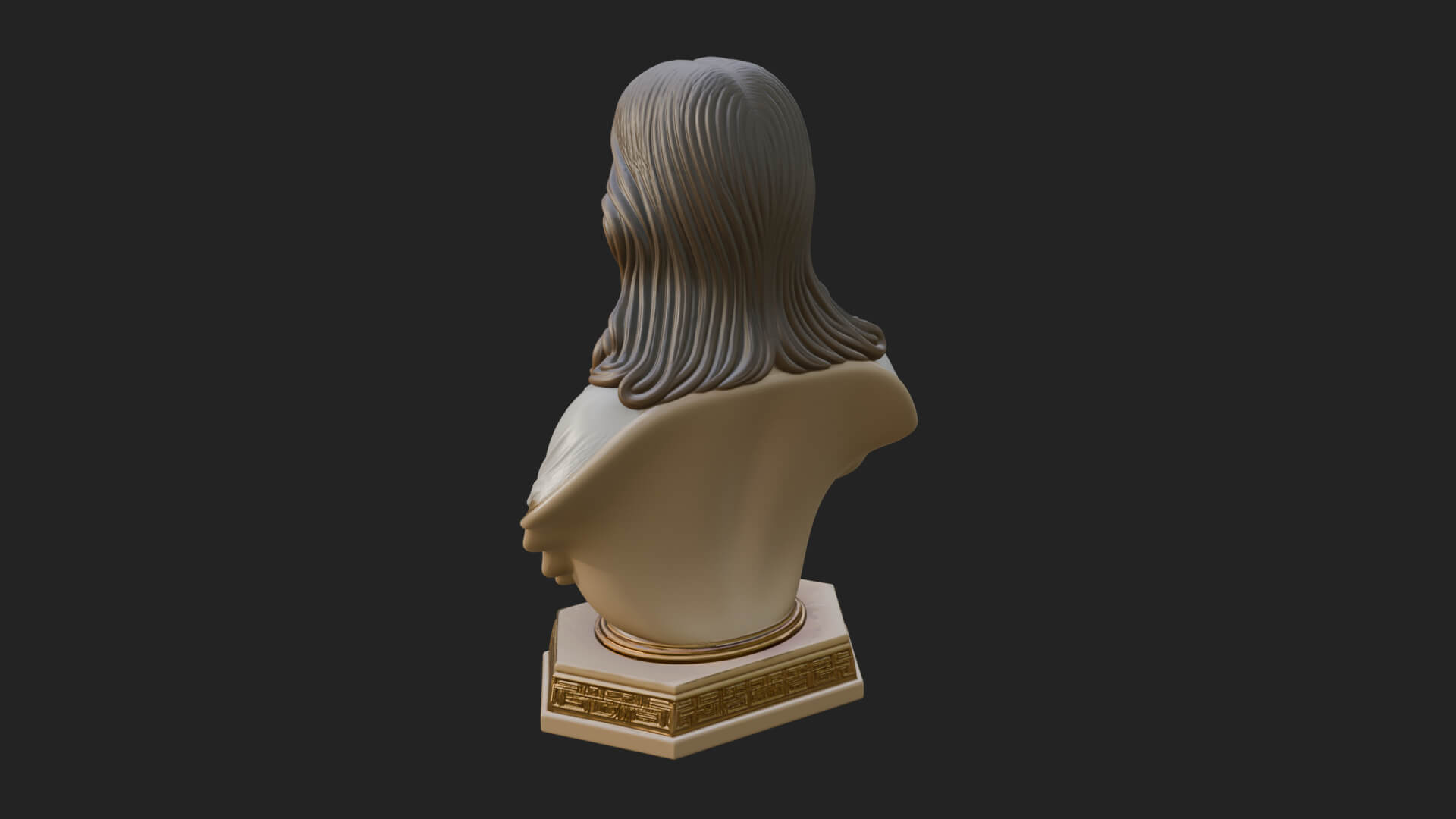 Sacred Heart Christ Bust Statue Design 6 3D Print Model 3D Model