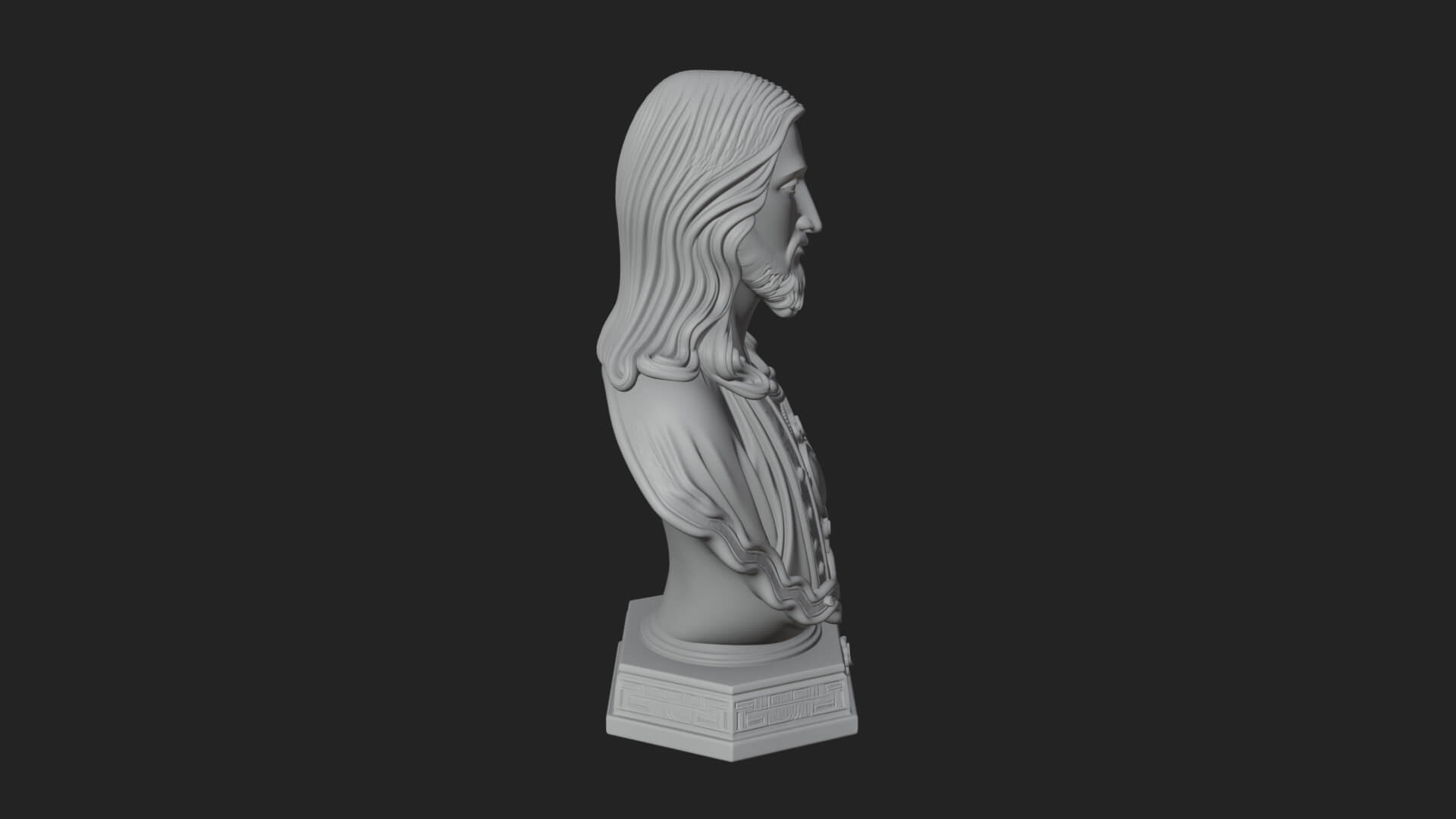 Sacred Heart Christ Bust Statue Design 6 3D Print Model 3D Model