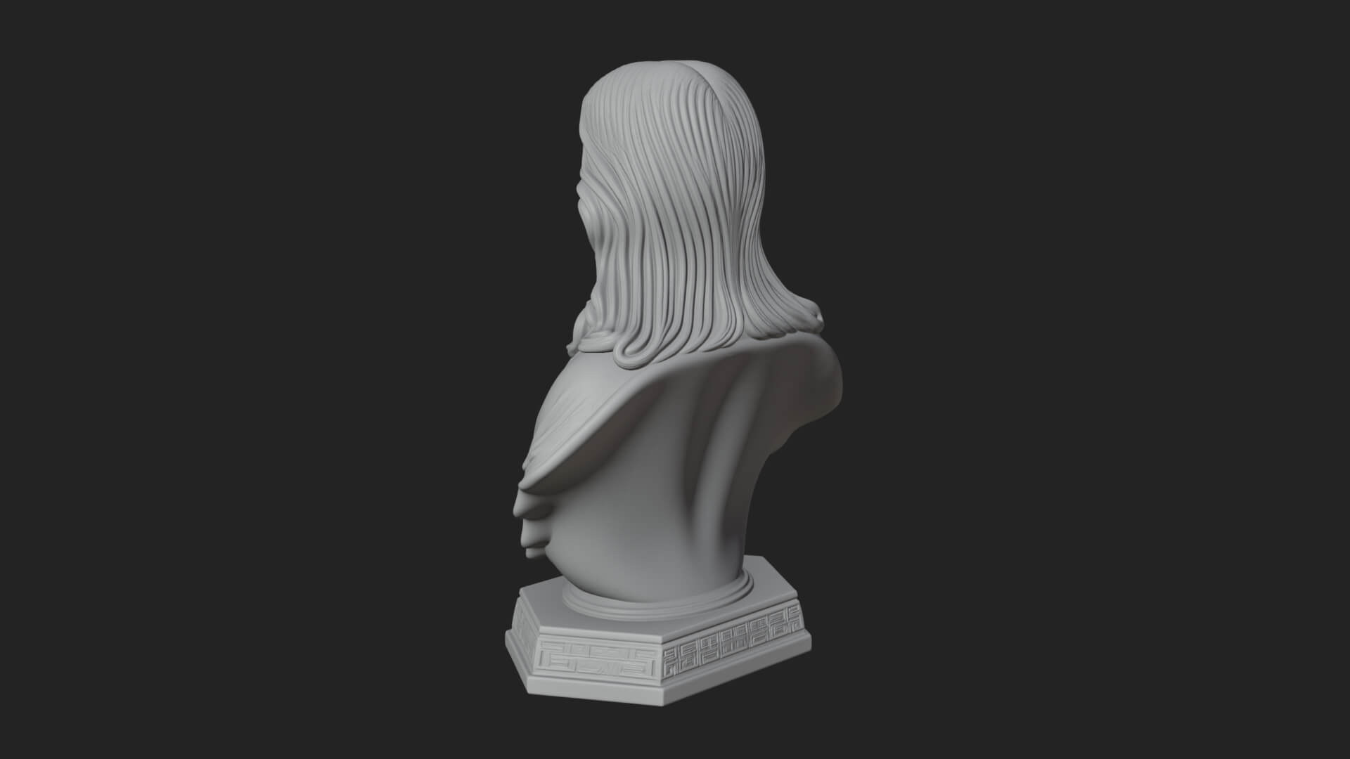 Sacred Heart Christ Bust Statue Design 6 3D Print Model 3D Model