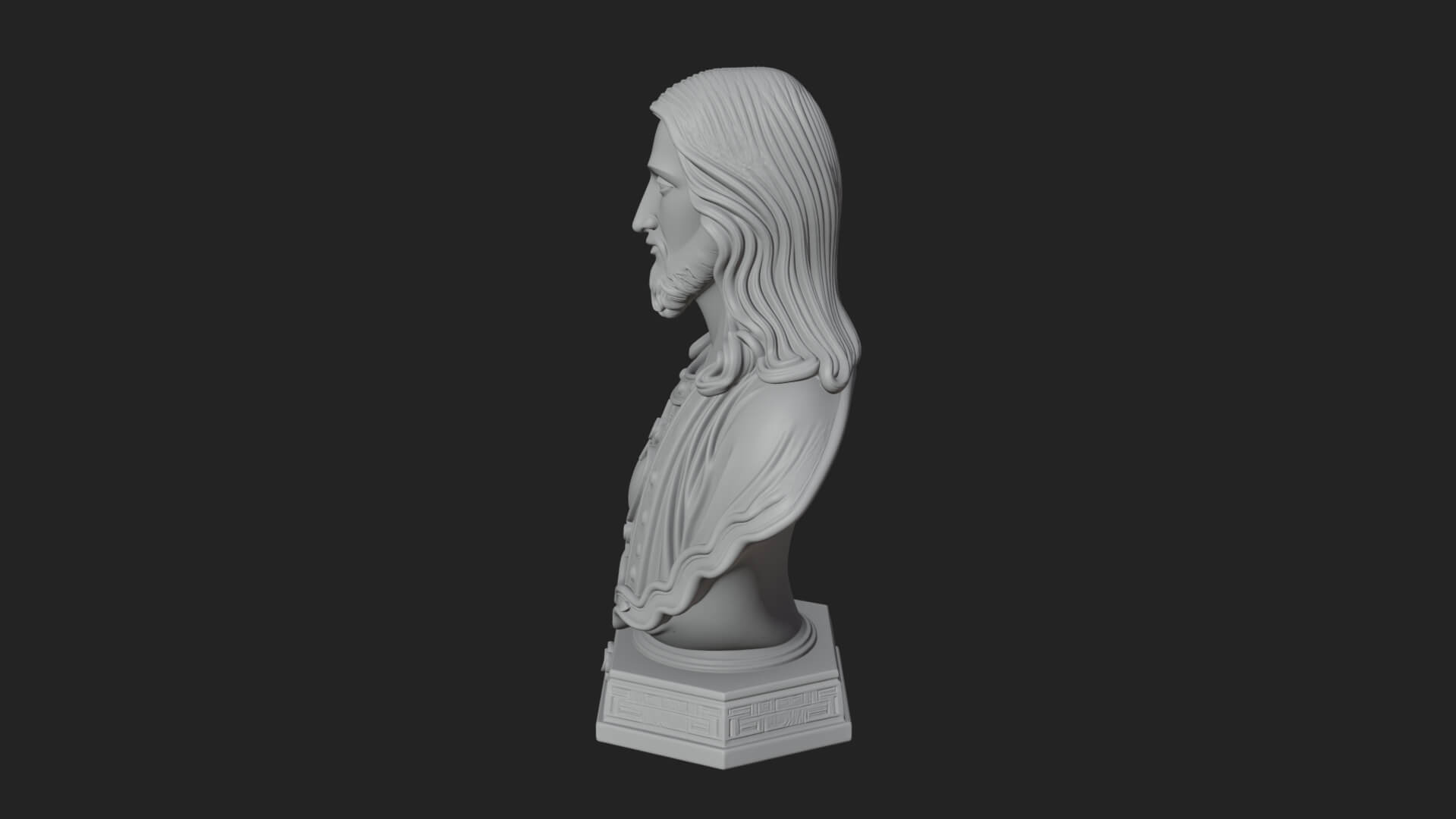Sacred Heart Christ Bust Statue Design 6 3D Print Model 3D Model