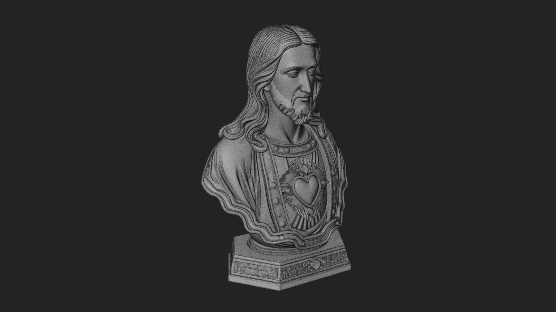 Sacred Heart Christ Bust Statue Design 6 3D Print Model 3D Model