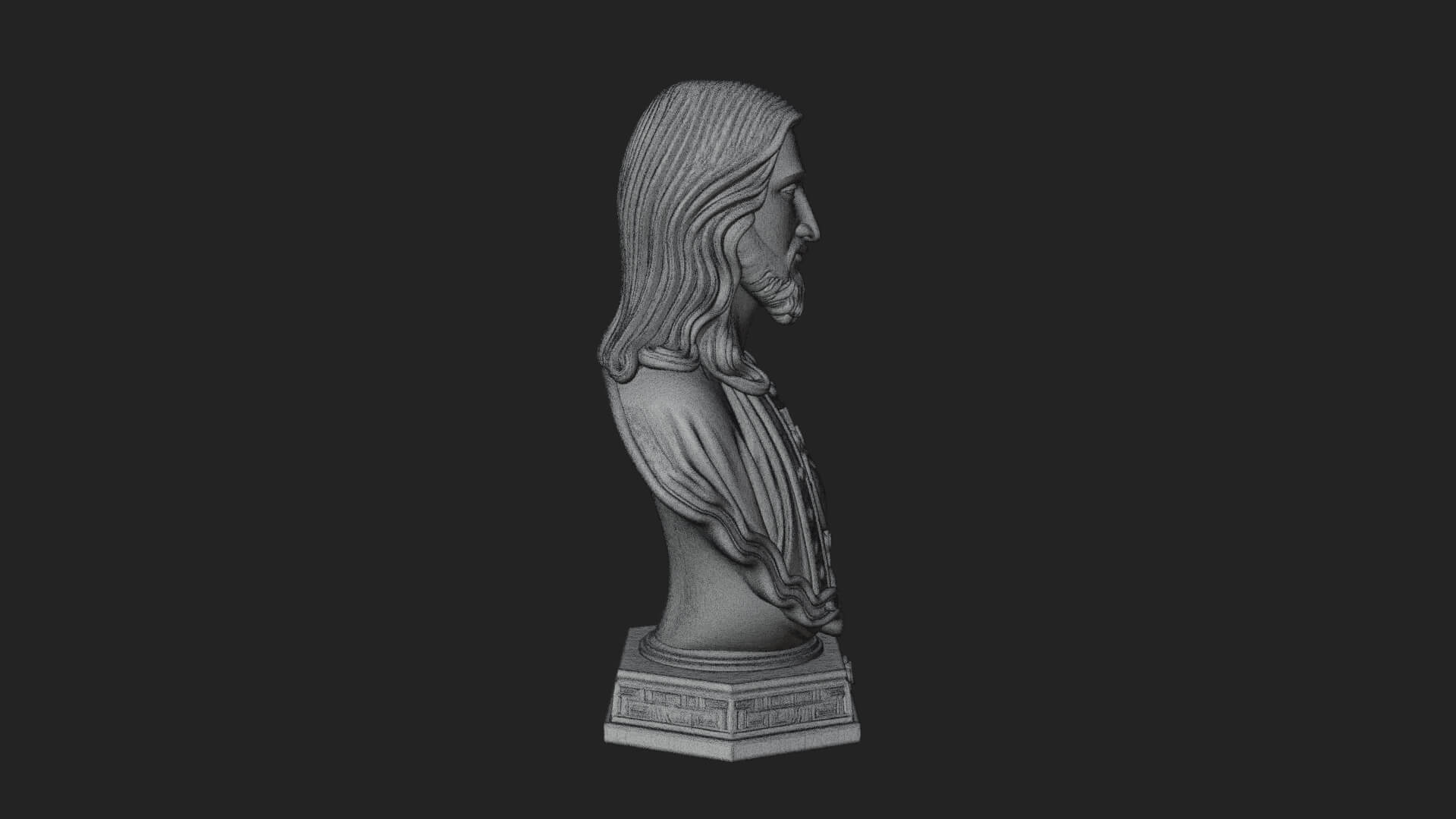 Sacred Heart Christ Bust Statue Design 6 3D Print Model 3D Model