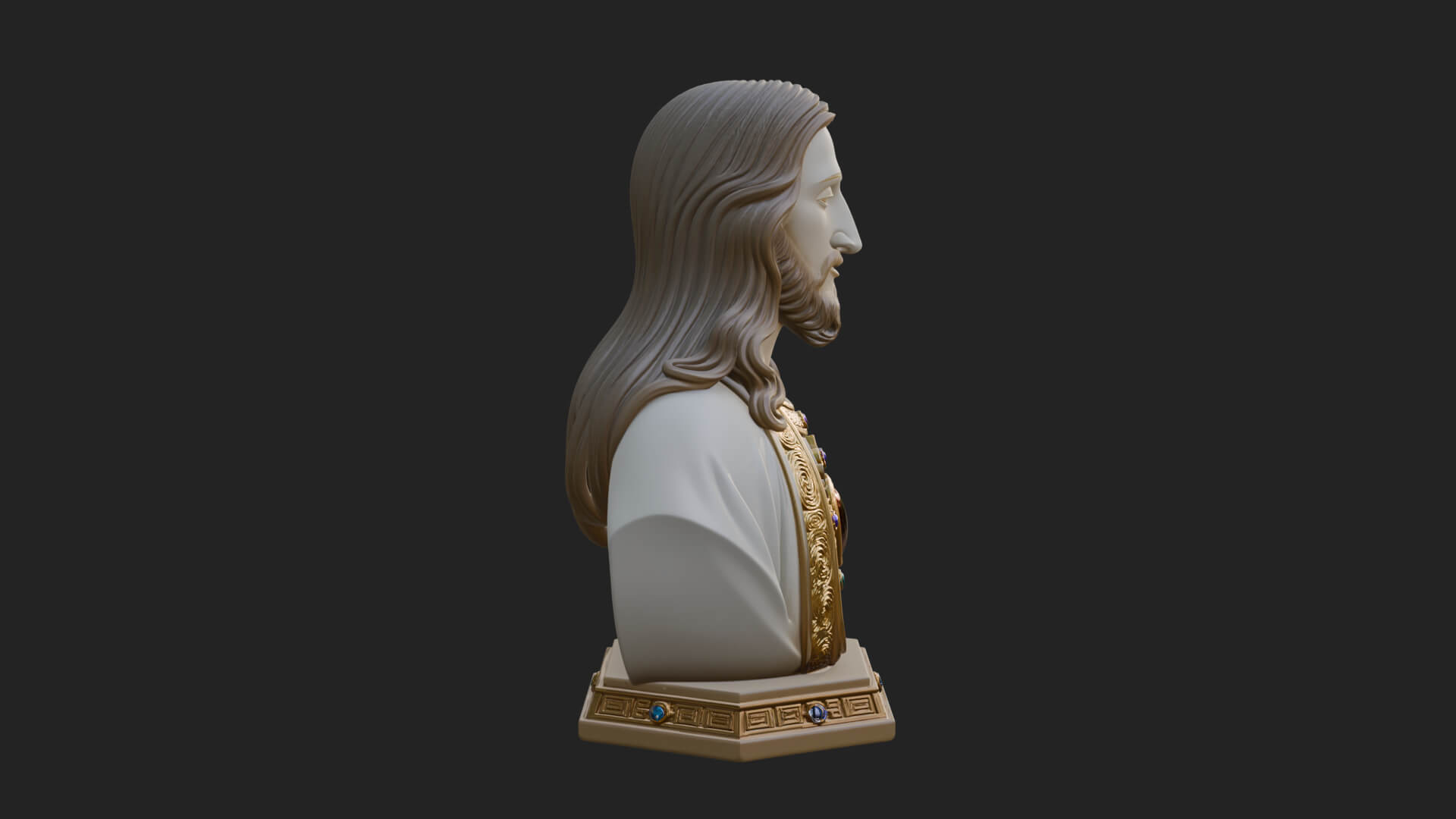 Sacred Heart Christ Bust Statue Design 7 3D Print Model 3D Model