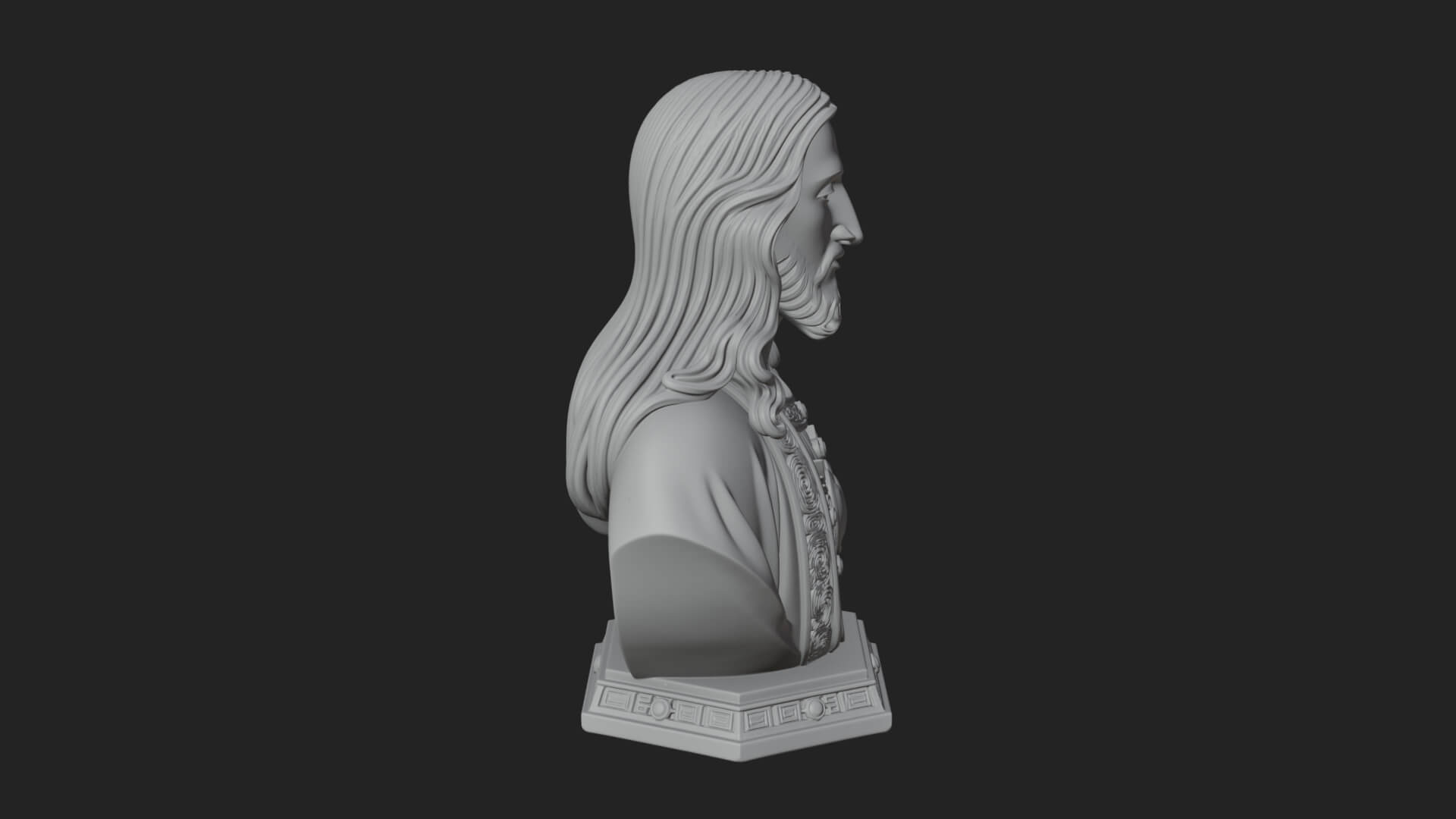 Sacred Heart Christ Bust Statue Design 7 3D Print Model 3D Model