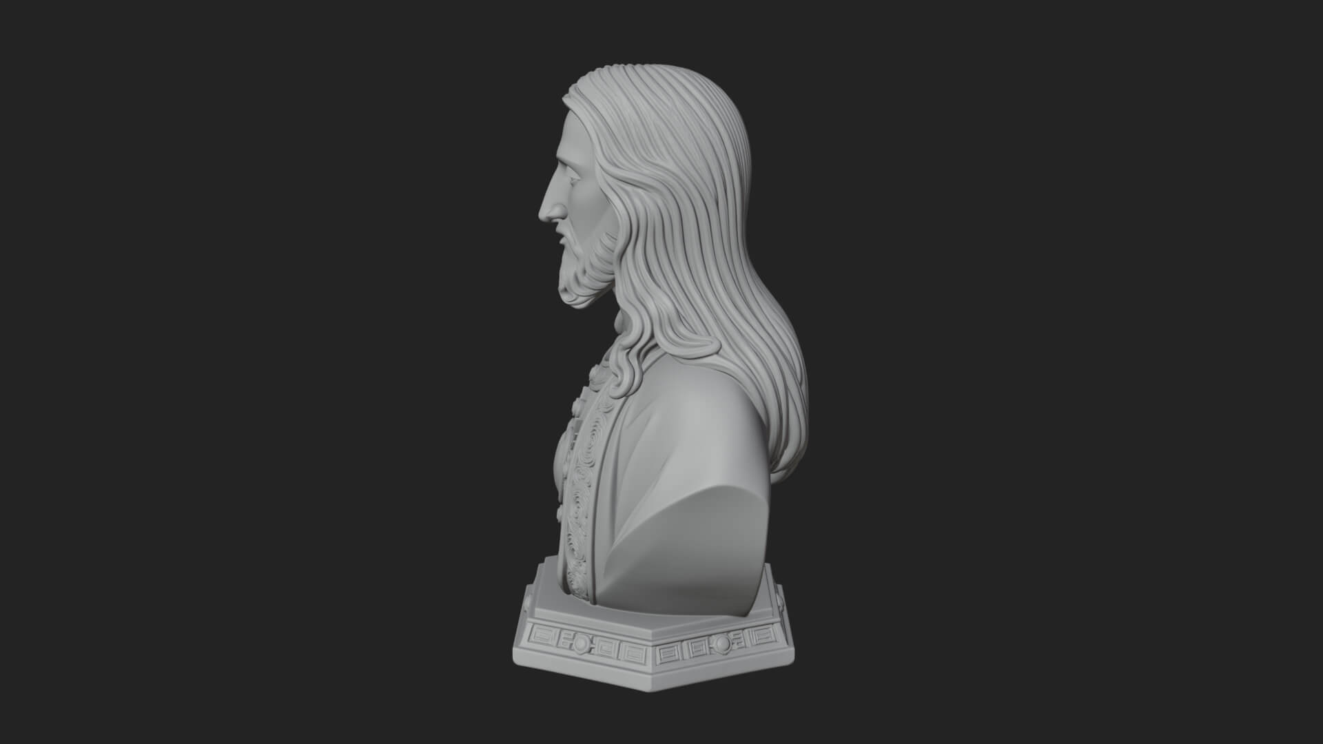 Sacred Heart Christ Bust Statue Design 7 3D Print Model 3D Model